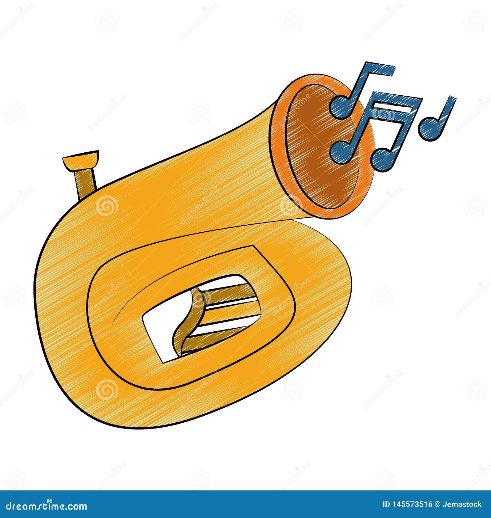 Sousaphone Music Instrument Scribble Stock Vector Illustration of