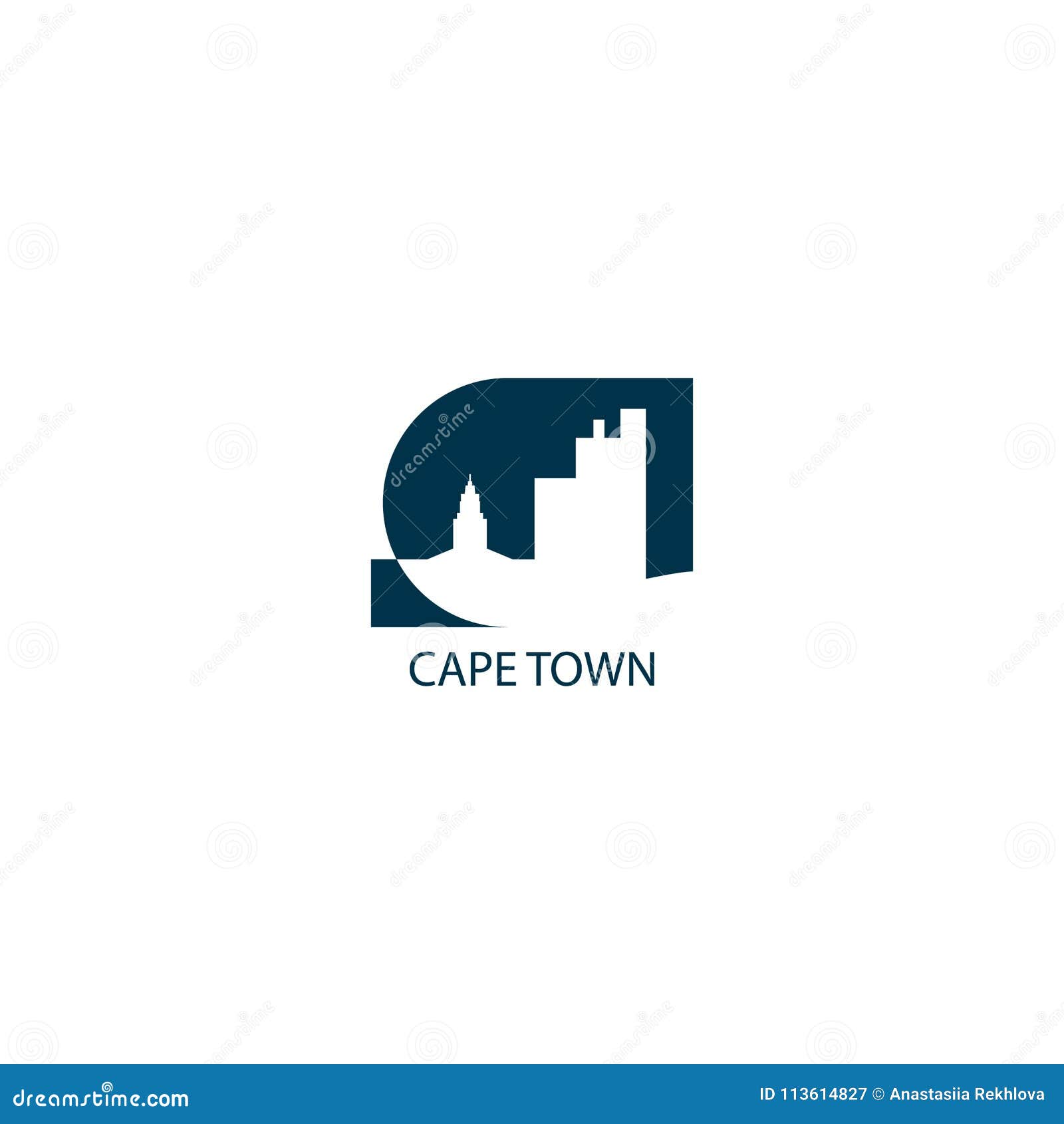 Cape Town City Cool Skyline Logo Illustration Stock Vector Illustration Of Modern African 113614827