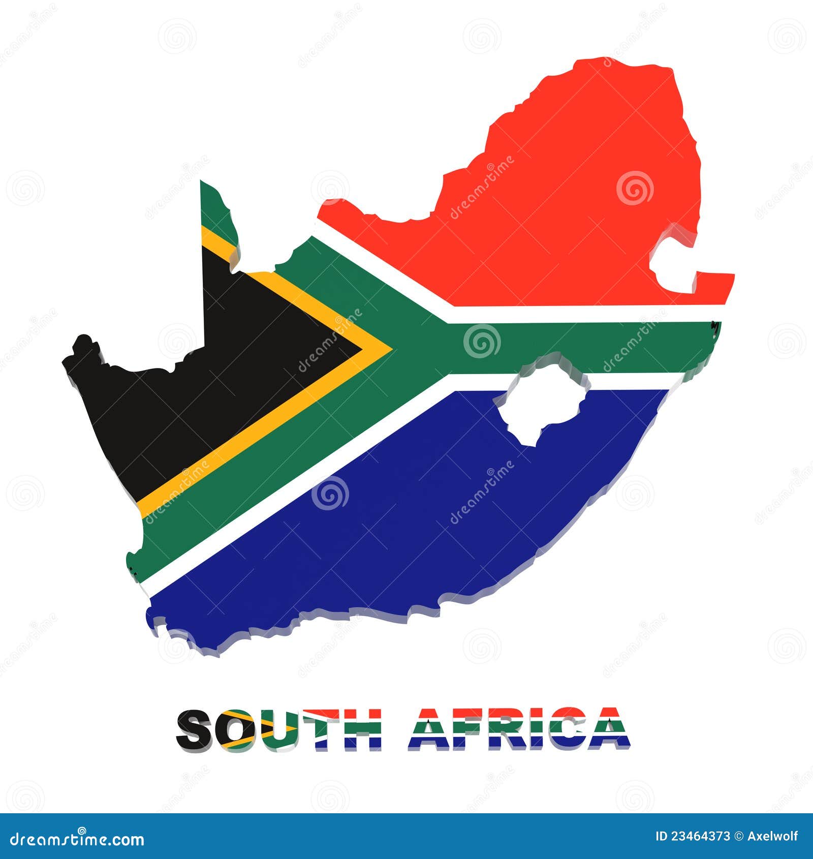 South Africa, Map With Flag, With Clipping Path Stock Photos - Image ...