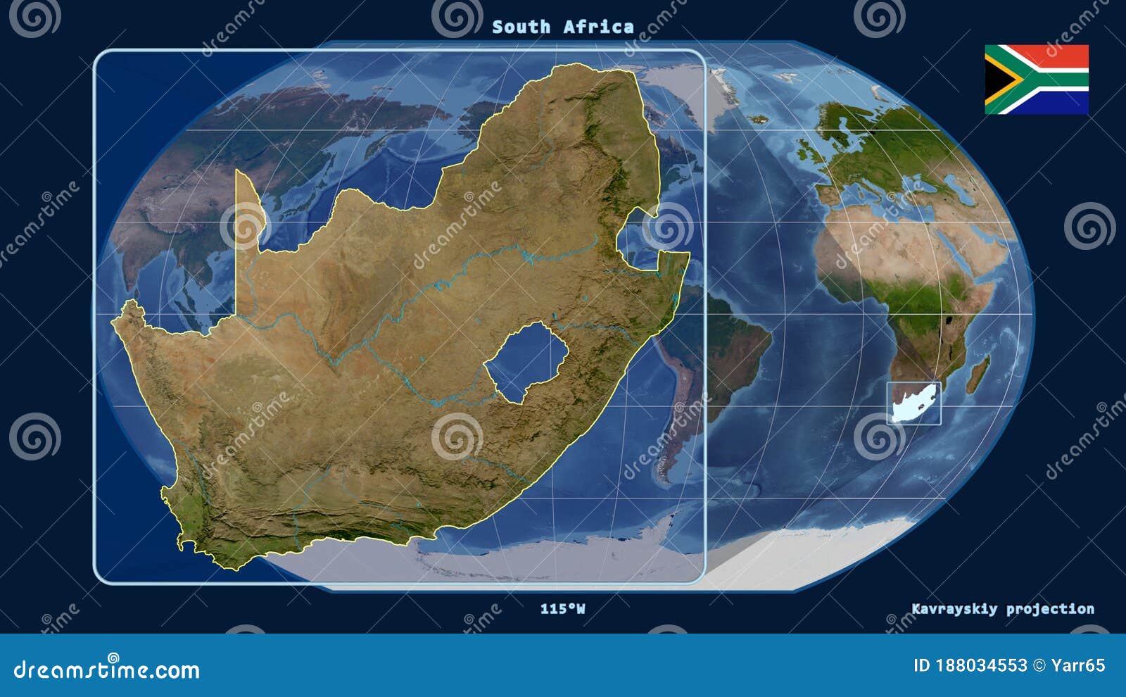 South Africa Satellite. Kavrayskiy, Left Stock Illustration Illustration of land, nature