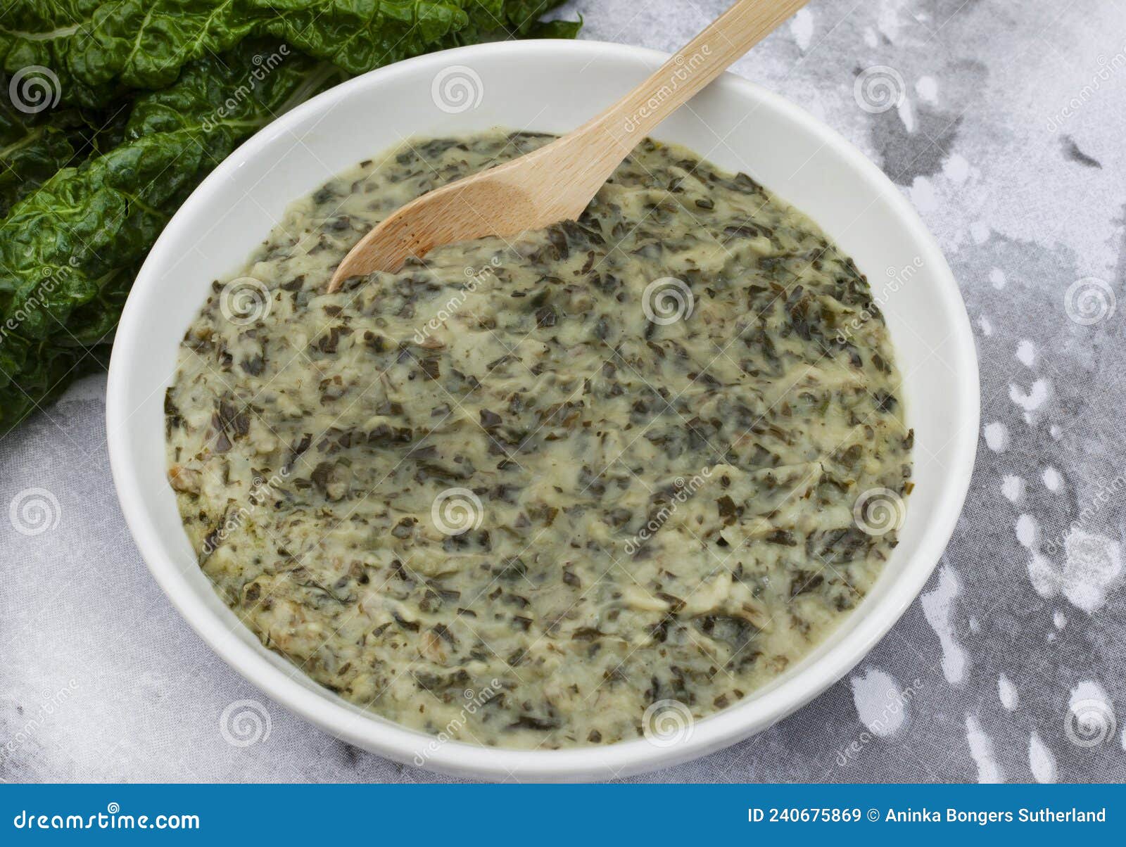 South African Favorite Side Dish and Vegetable, Creamed Spinach Stock