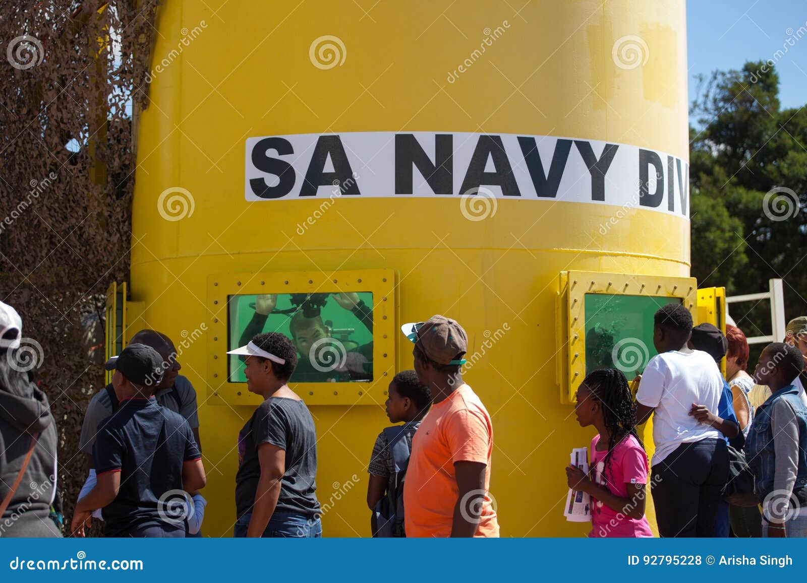 South African Navy Diver in a Tank during a Public Display Editorial