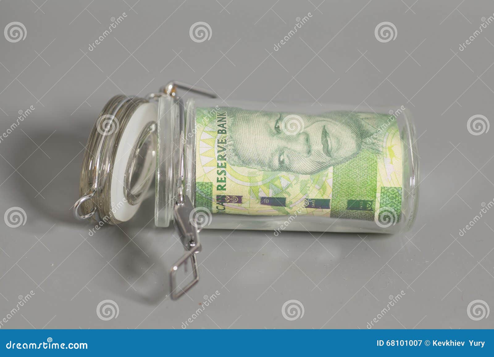South African Rand in a Glass Jar Editorial Photography Image of