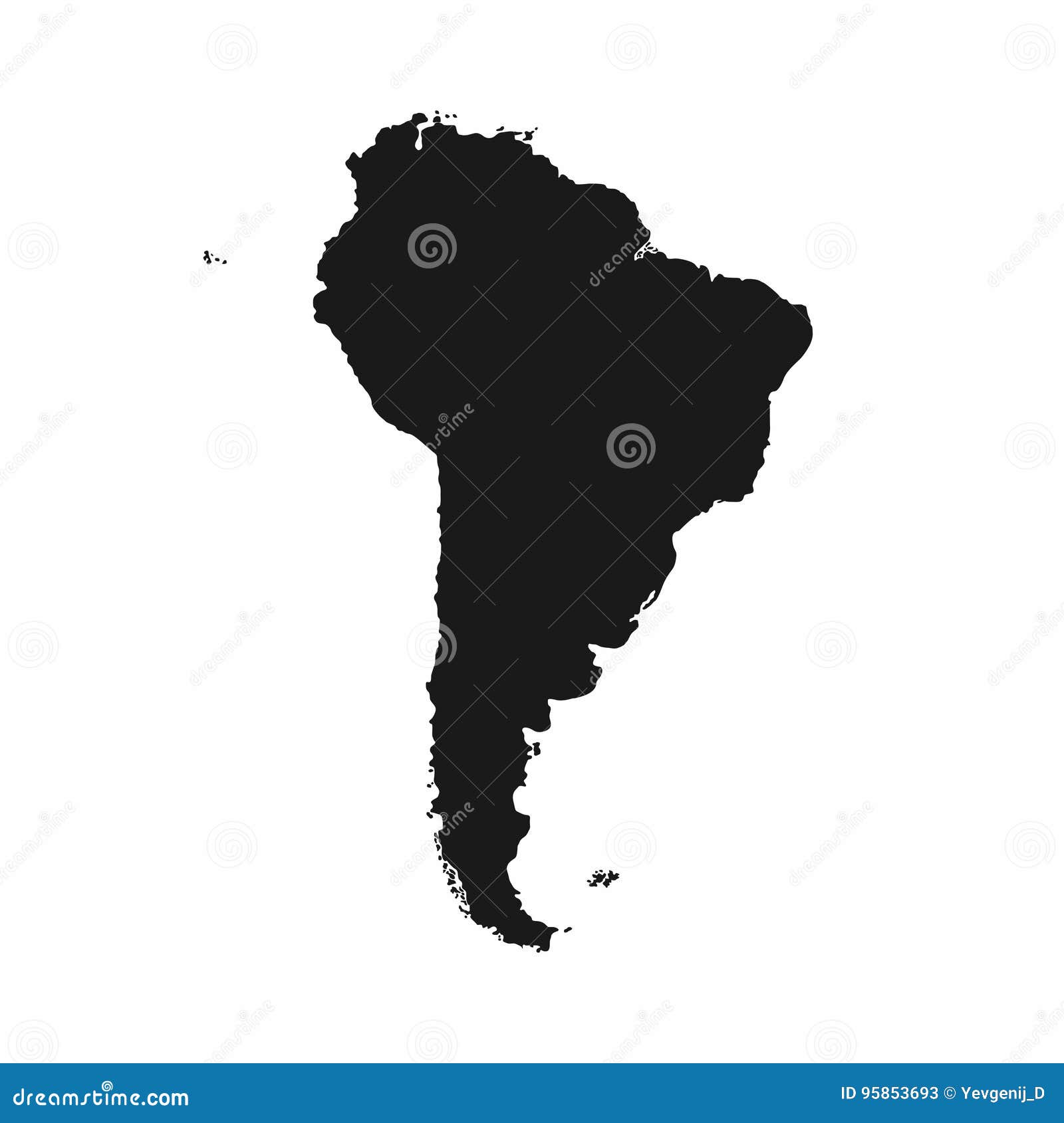 South America Map. Monochrome South America Icon Stock Vector