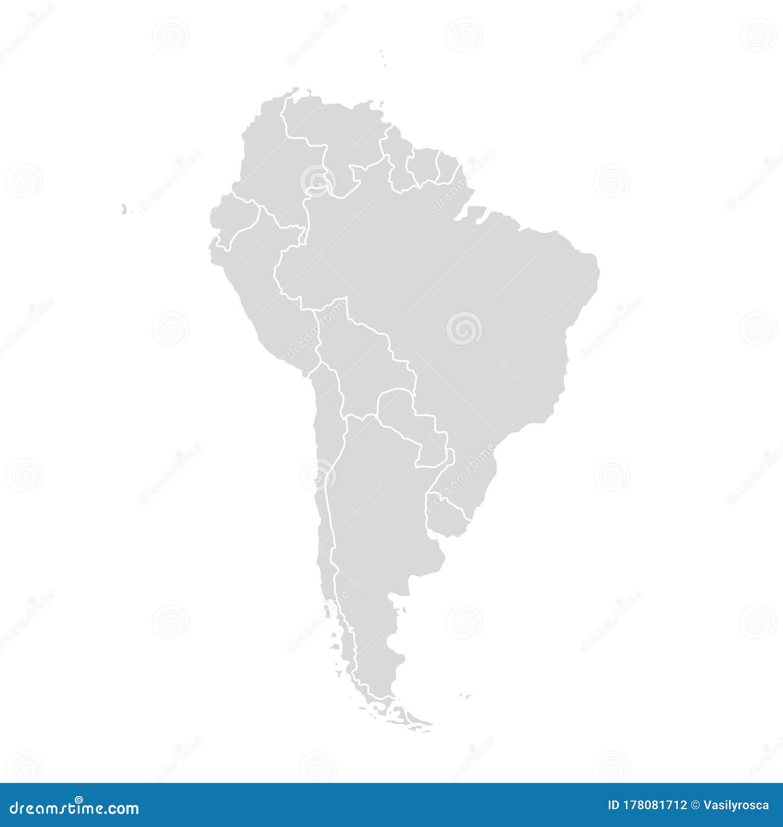 south america  map. latin america world country map