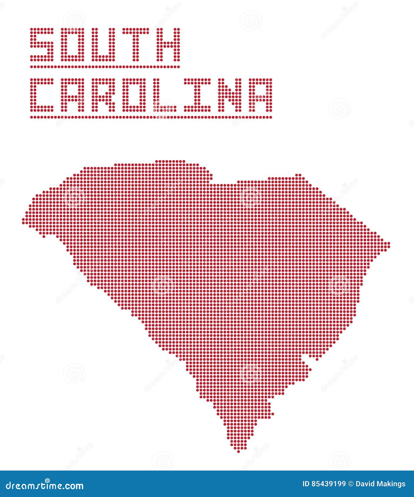 South Carolina Dot Map stock illustration. Illustration of white 85439199