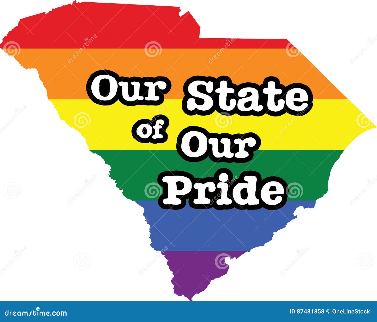 South Carolina Gay Pride Vector State Sign Stock Vector Illustration