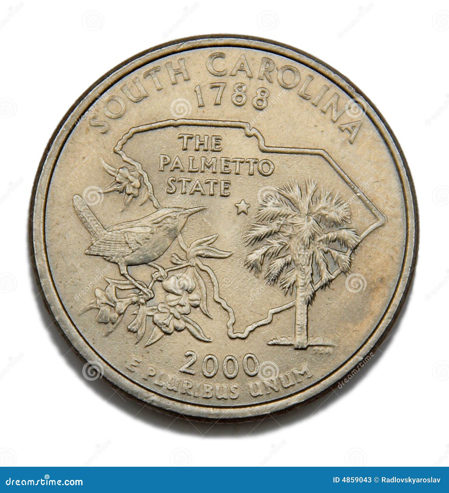 South Carolina Quarter Dollar Stock Image Image of penny, circle 4859043