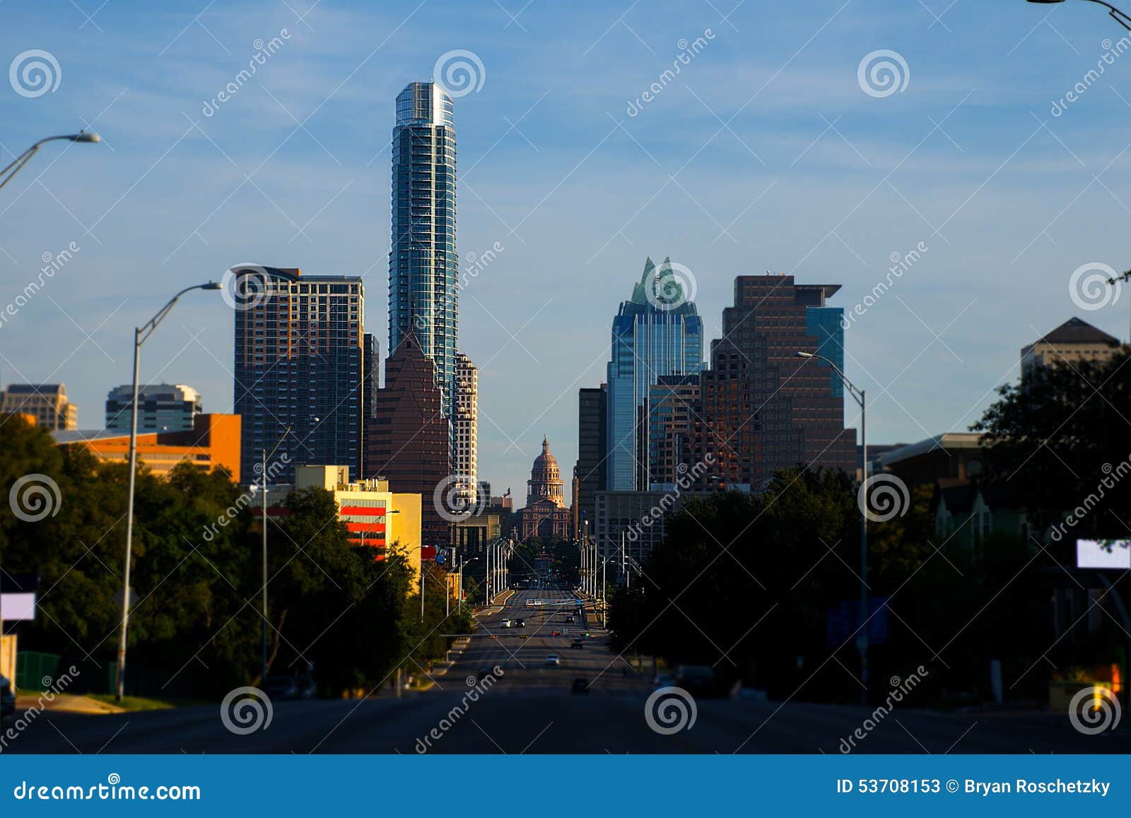 south congress avenue austin texas state capitol view