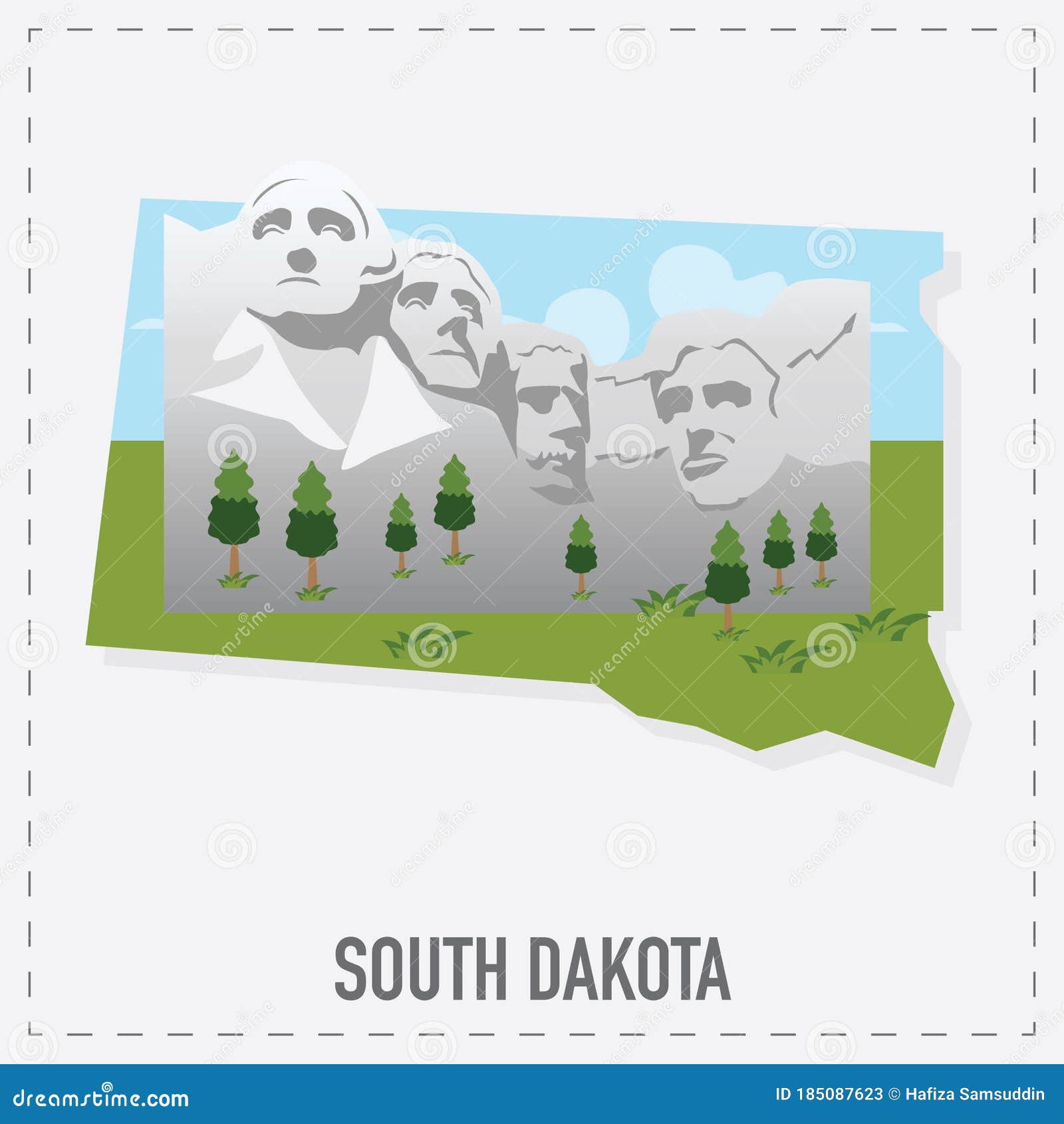 south dakota map sticker.   decorative 
