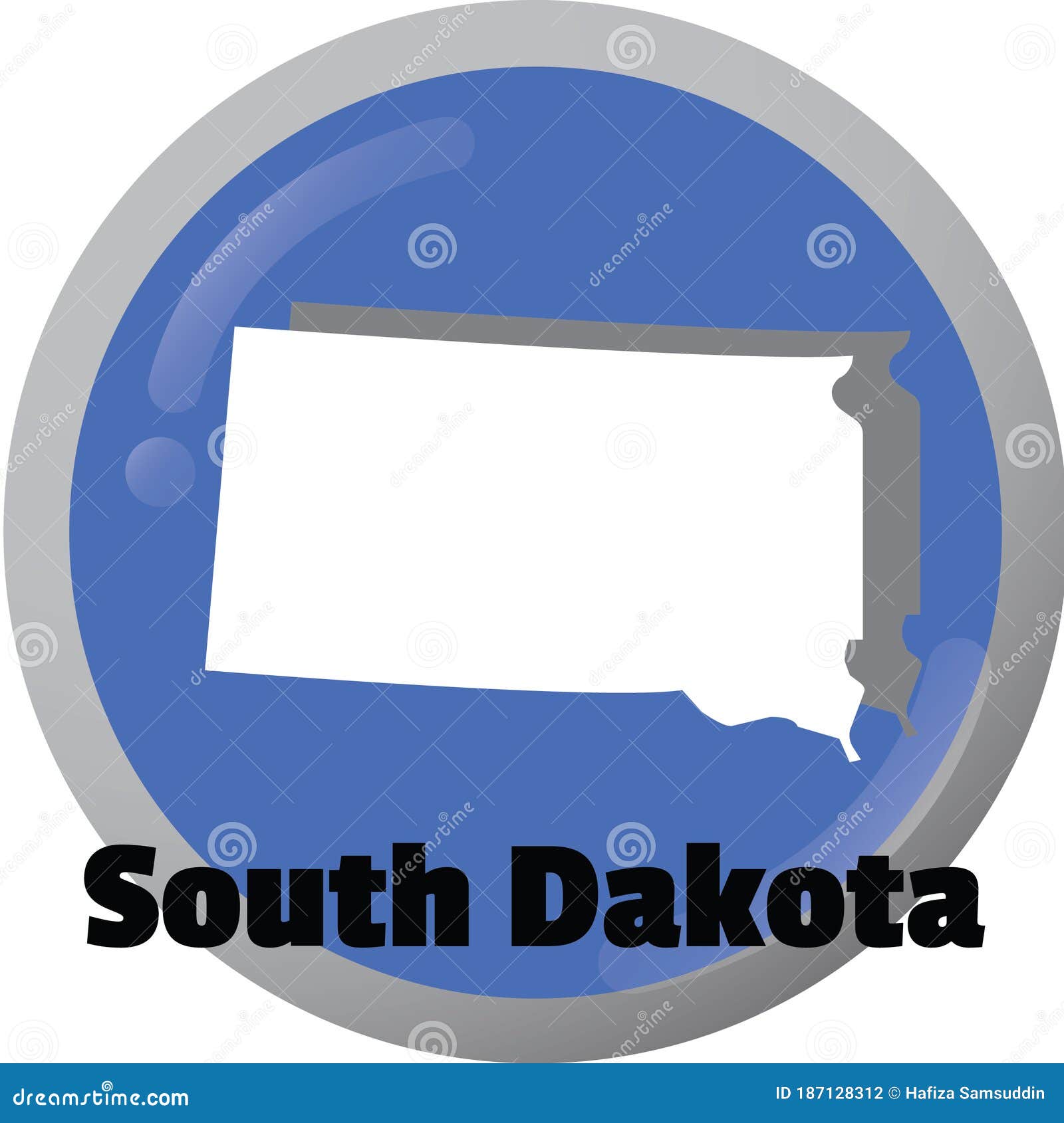 South Dakota State Map. Vector Illustration Decorative Design Stock