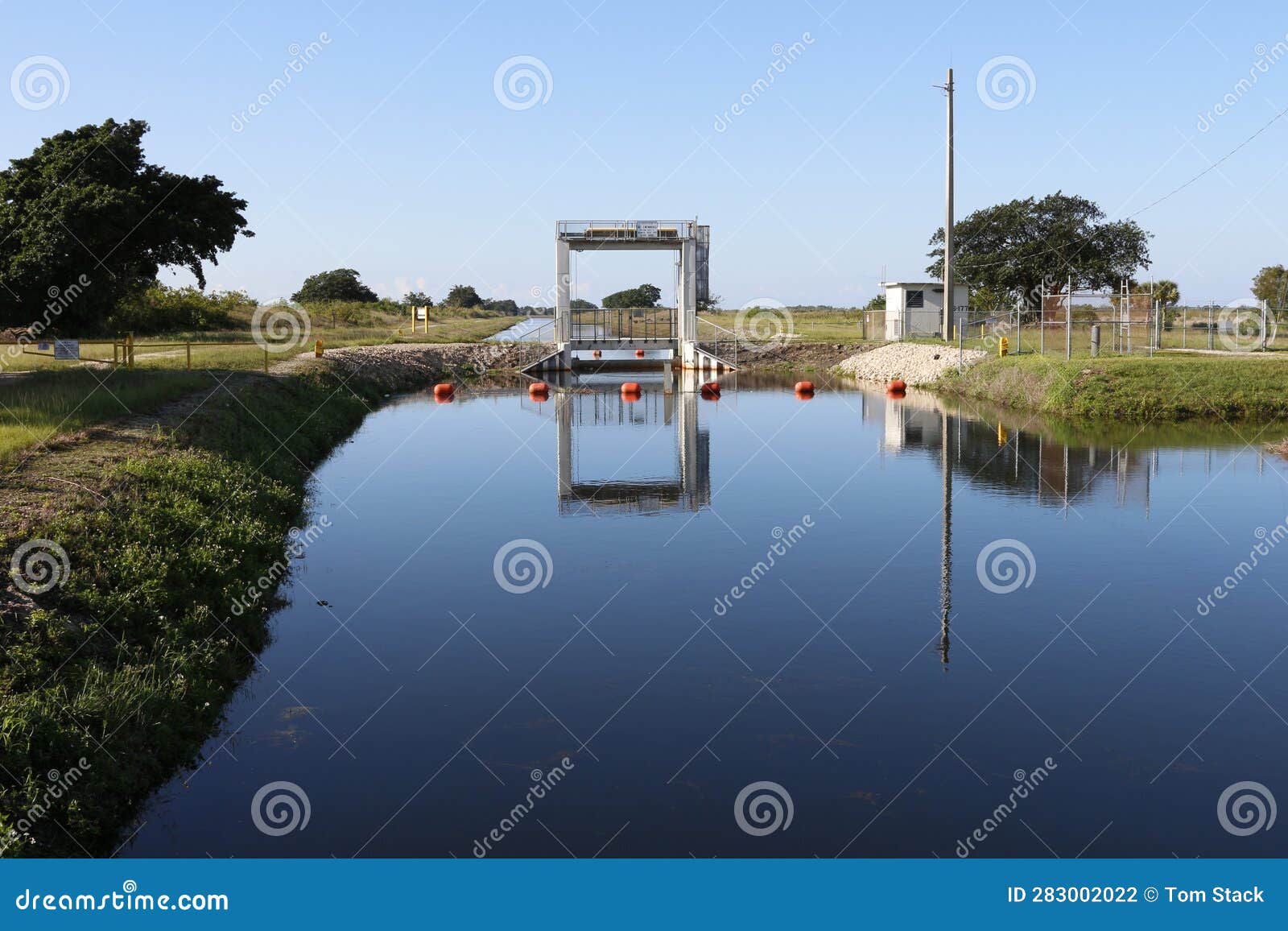 South Florida Irrigation Canal Stock Photo Image of florida, control