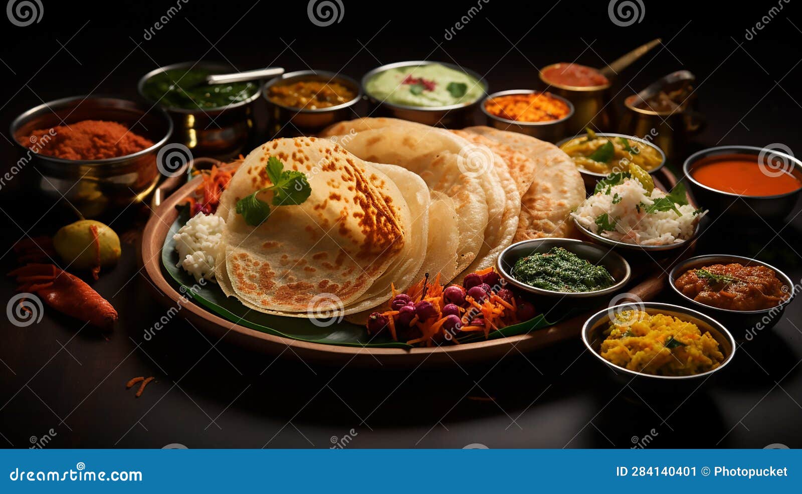 South Indian Ghee Roast Dosa Stock Illustration Illustration of