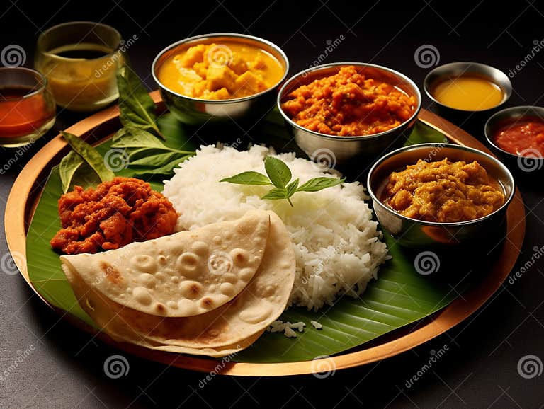 South Indian Meals stock illustration. Illustration of leaves - 281161891