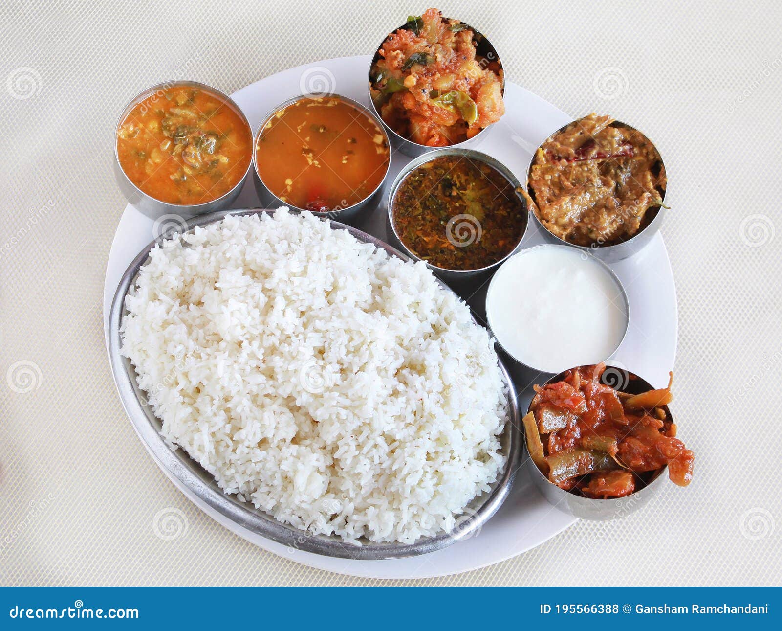 South Indian thali meals stock photo. Image of background - 195566388