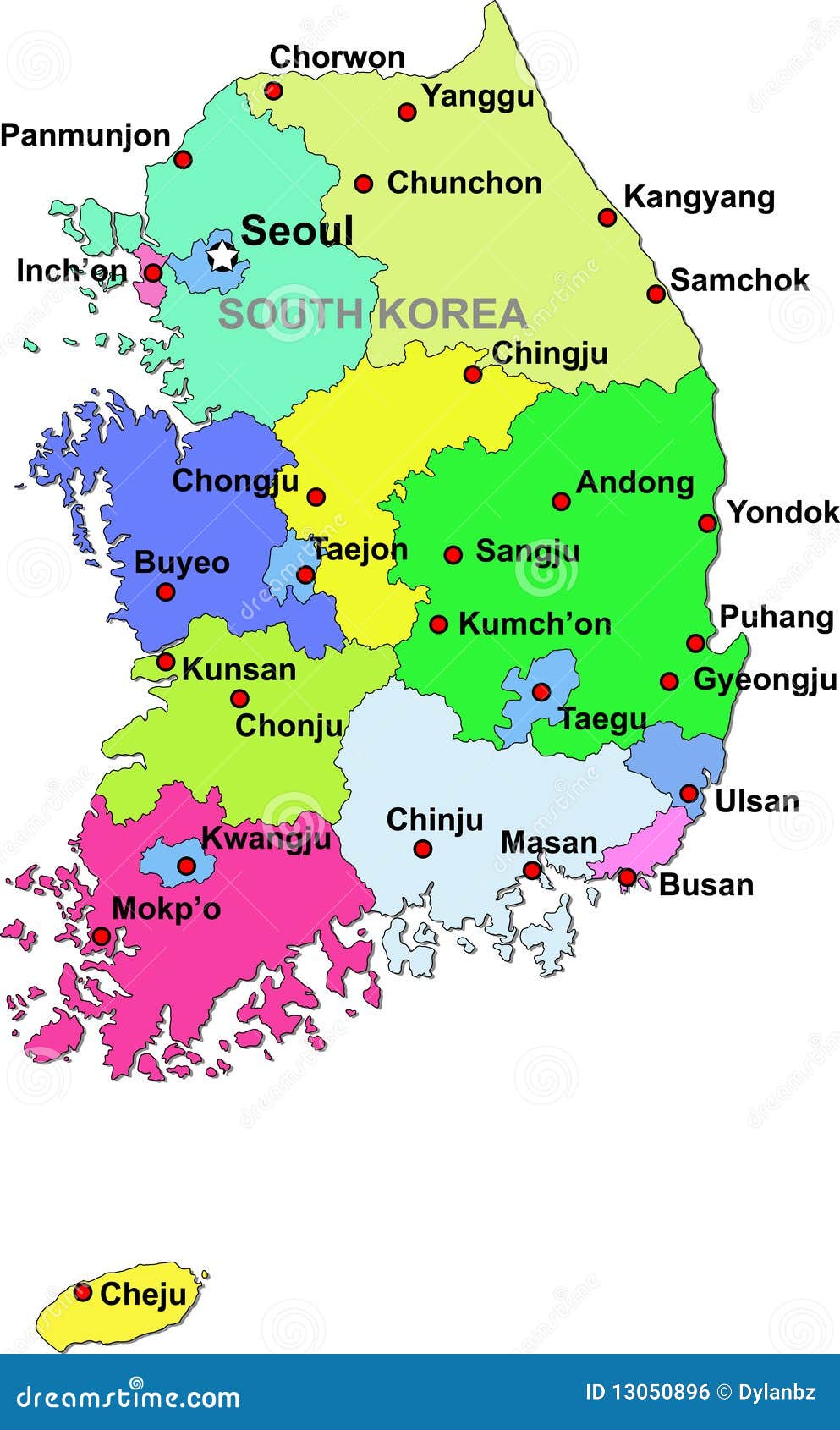 south korea map