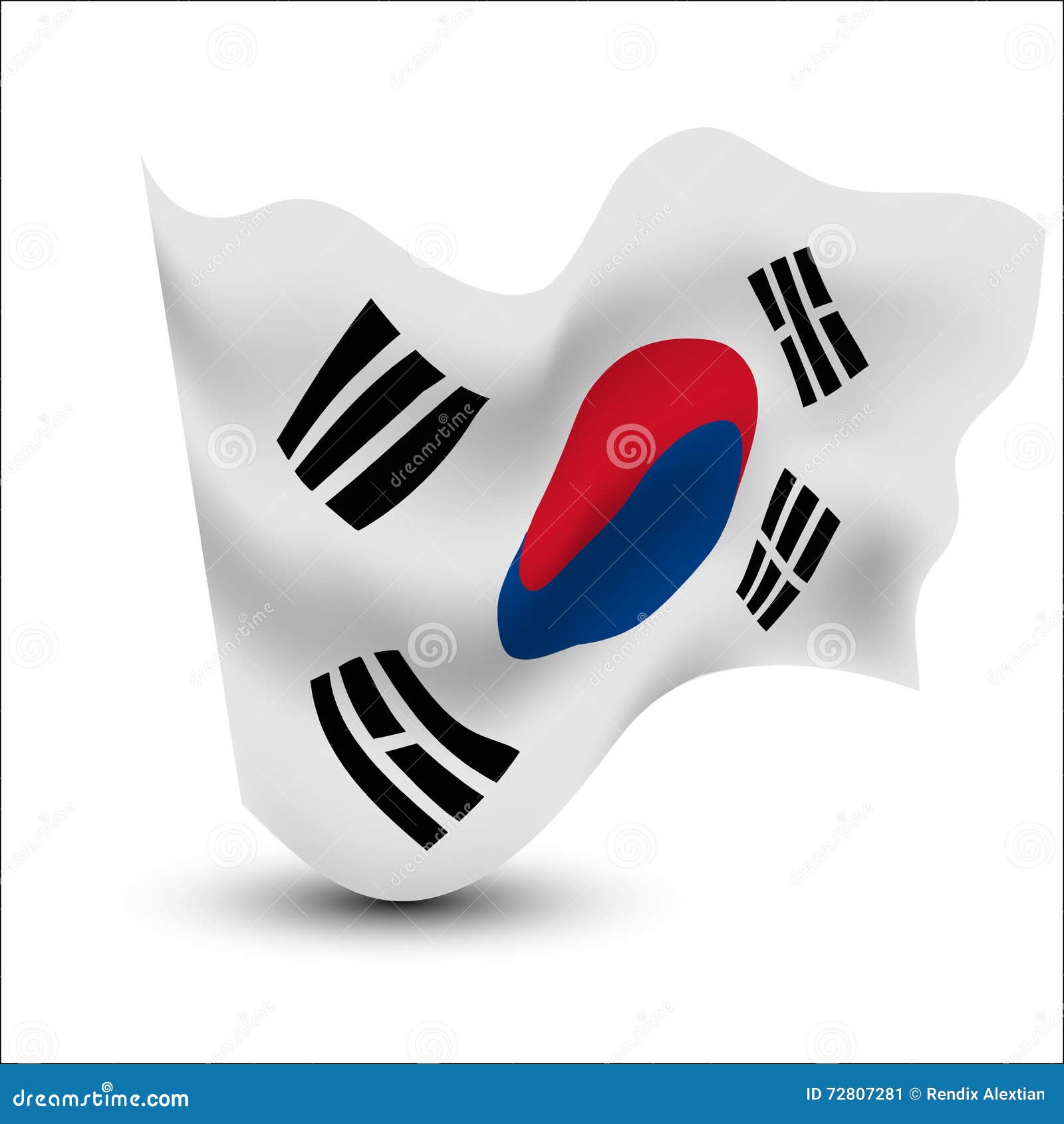 South korea waving flag stock illustration. Illustration of republic