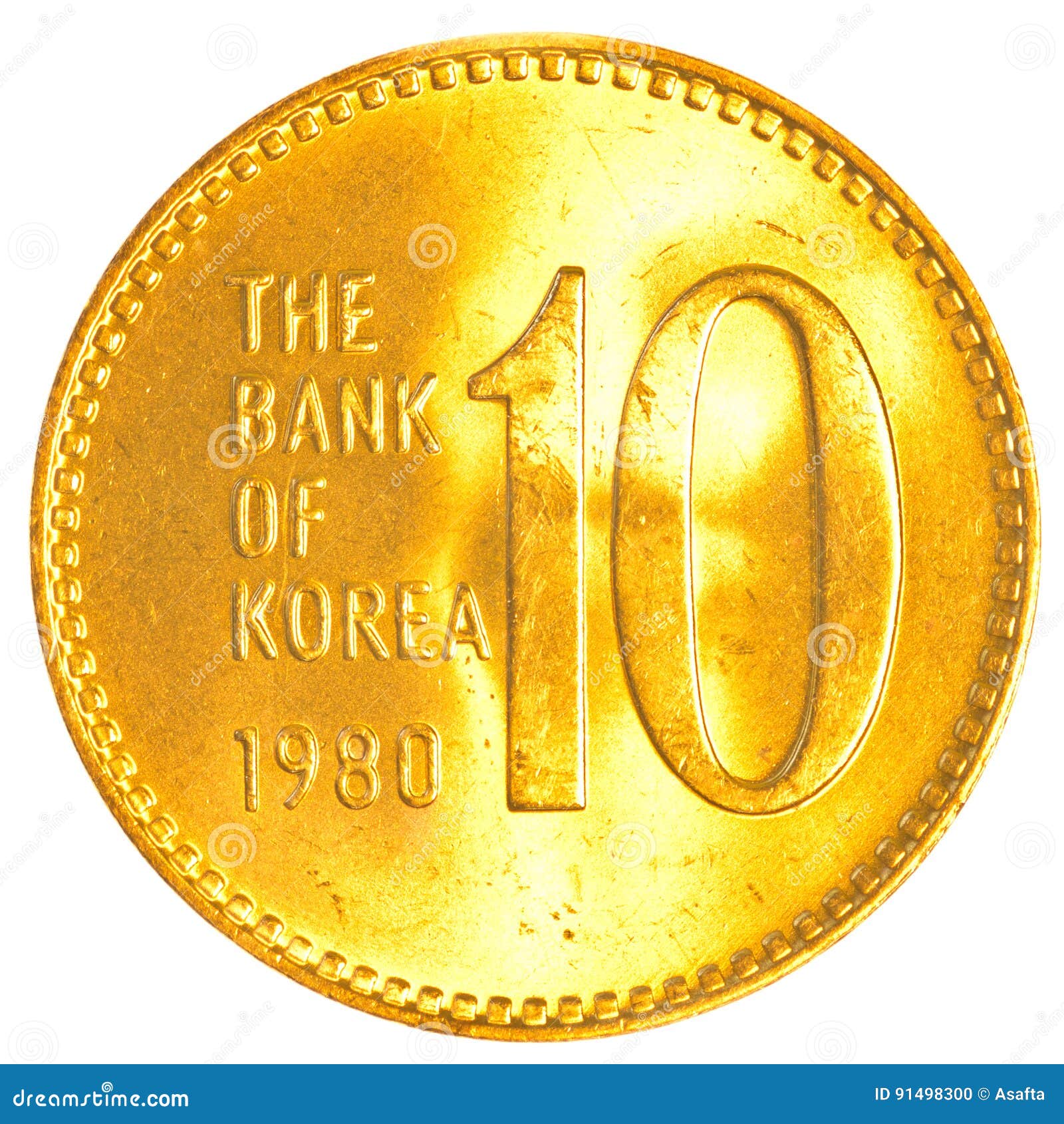 10 south korean won coin stock photo. Image of east, gold 91498300