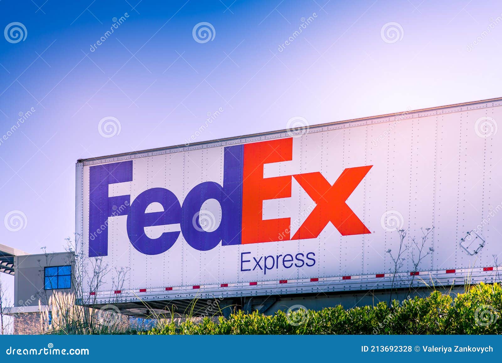 South San Francisco, CA, USA - February 24, 2021: Closeup of a Fedex ...