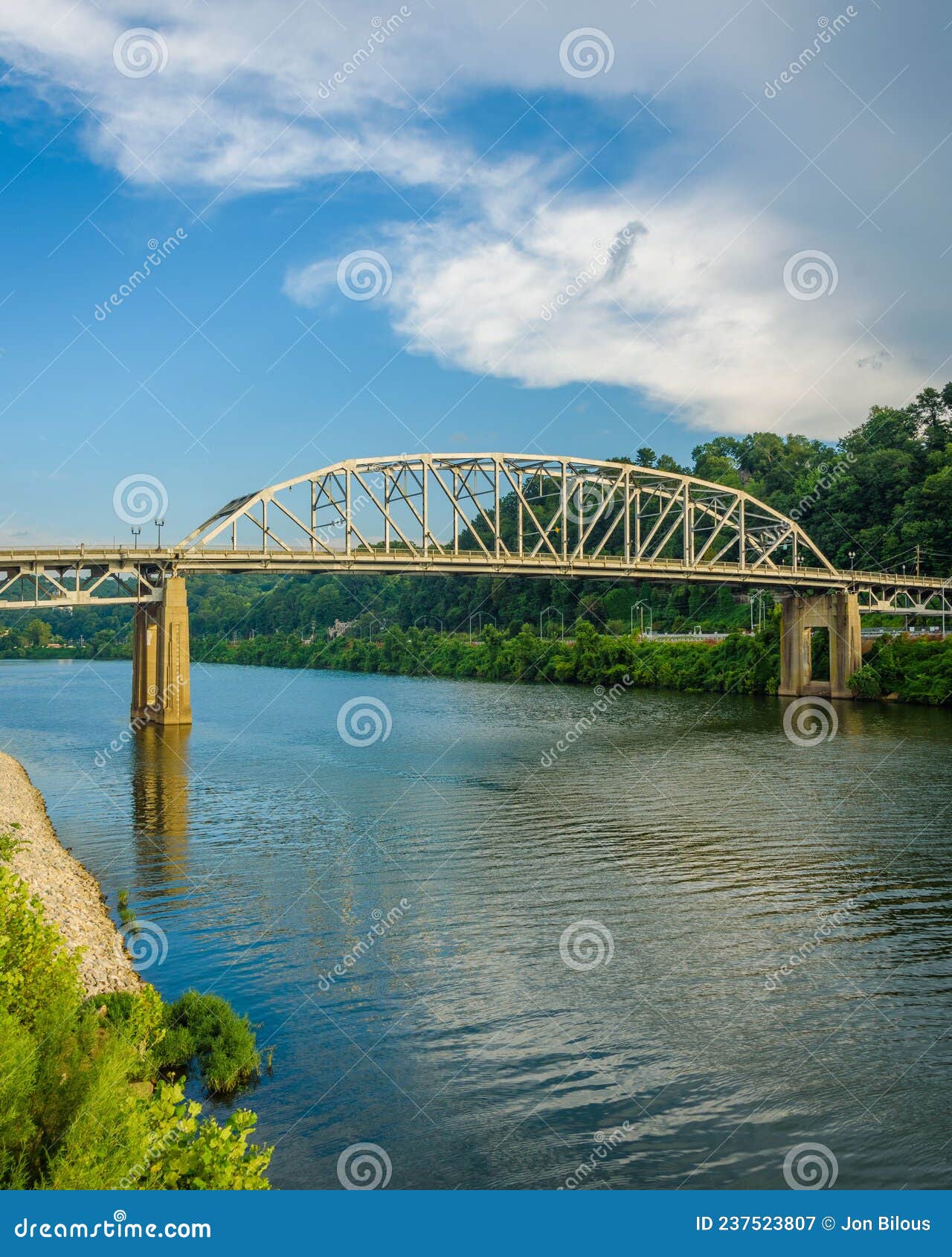 The South Side Bridge and Kanawha River in Charleston West Virginia The South Side Bridge and Kanawha River in Charleston West Virginia