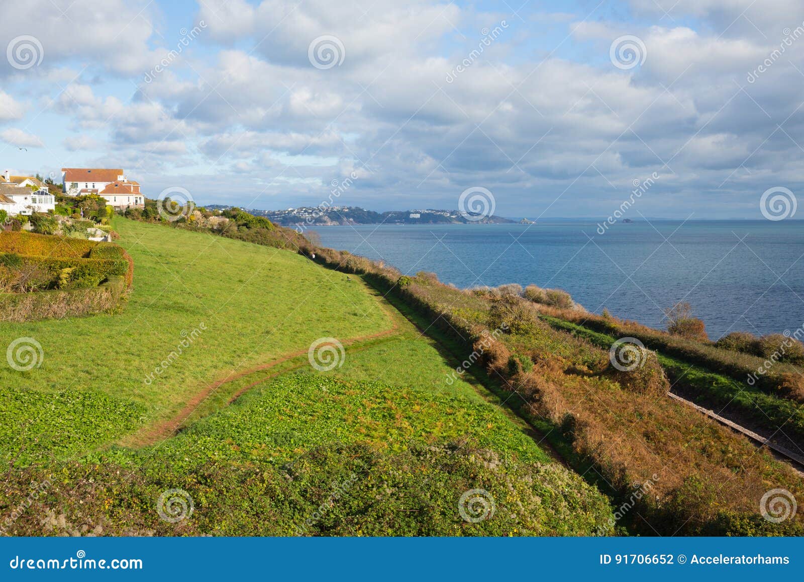 south west coast path near torquay devon above saturn cove