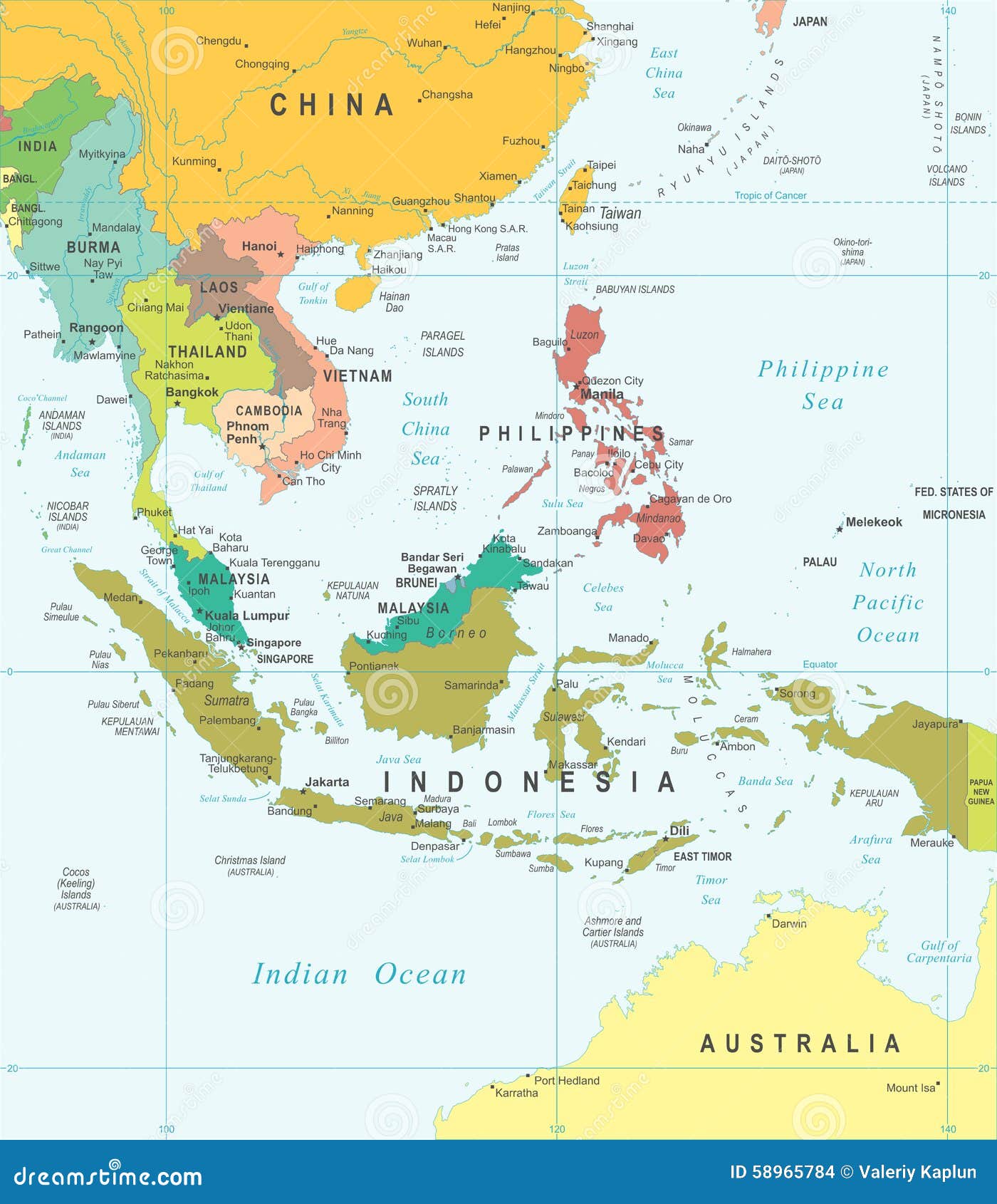 southeast asia - map - .