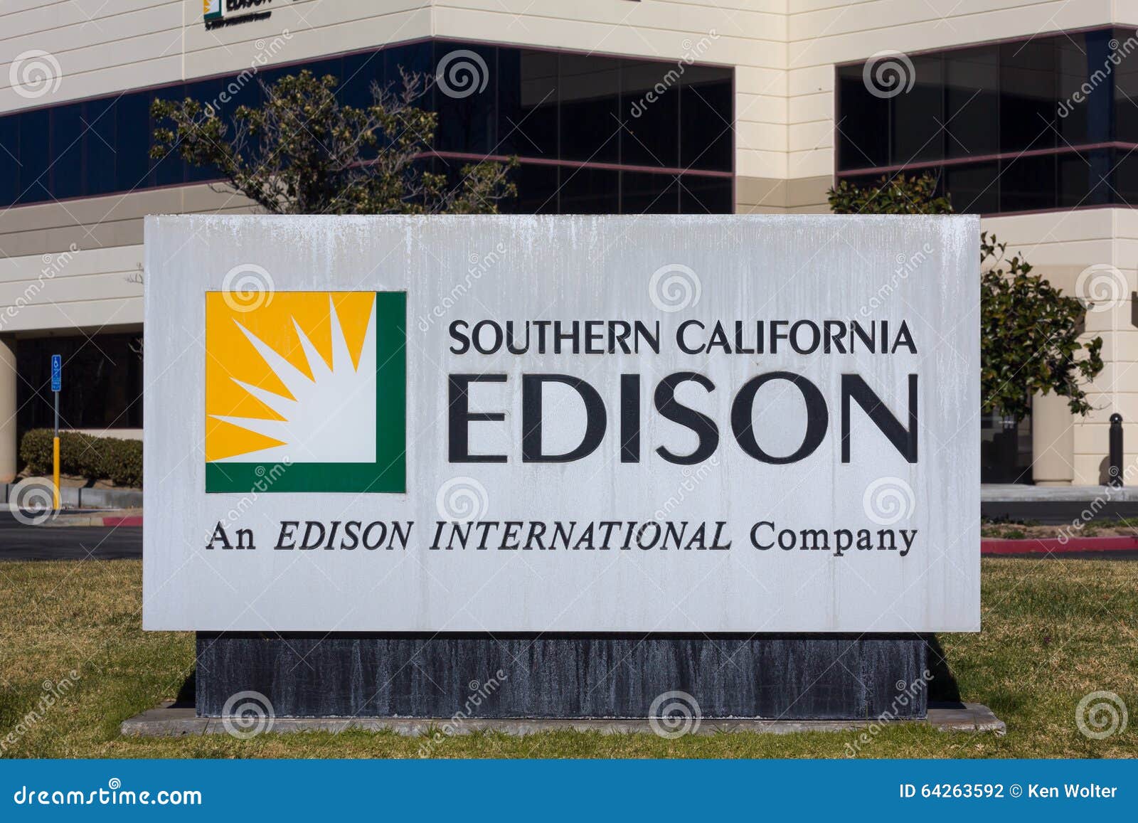 Southern California Edison Sign and Logo Editorial Photography Image