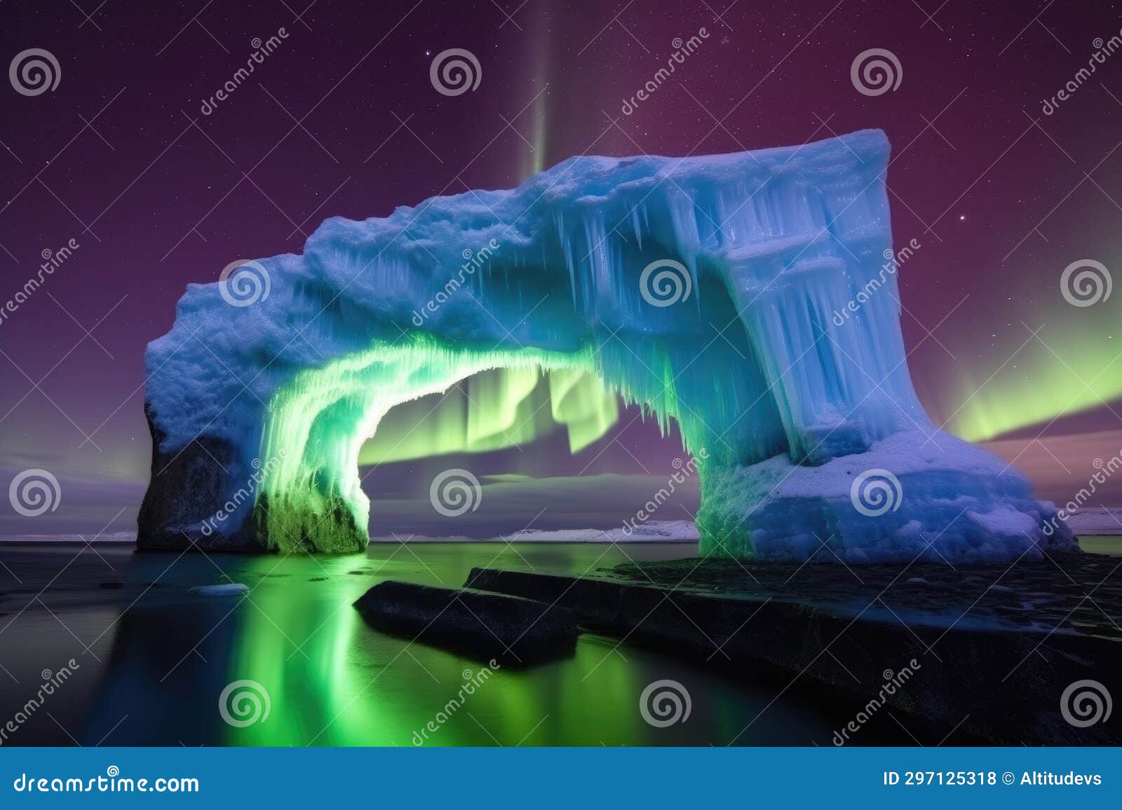 Southern Lights Illuminating an Iceberg Stock Photo Image of southern, landscape 297125318