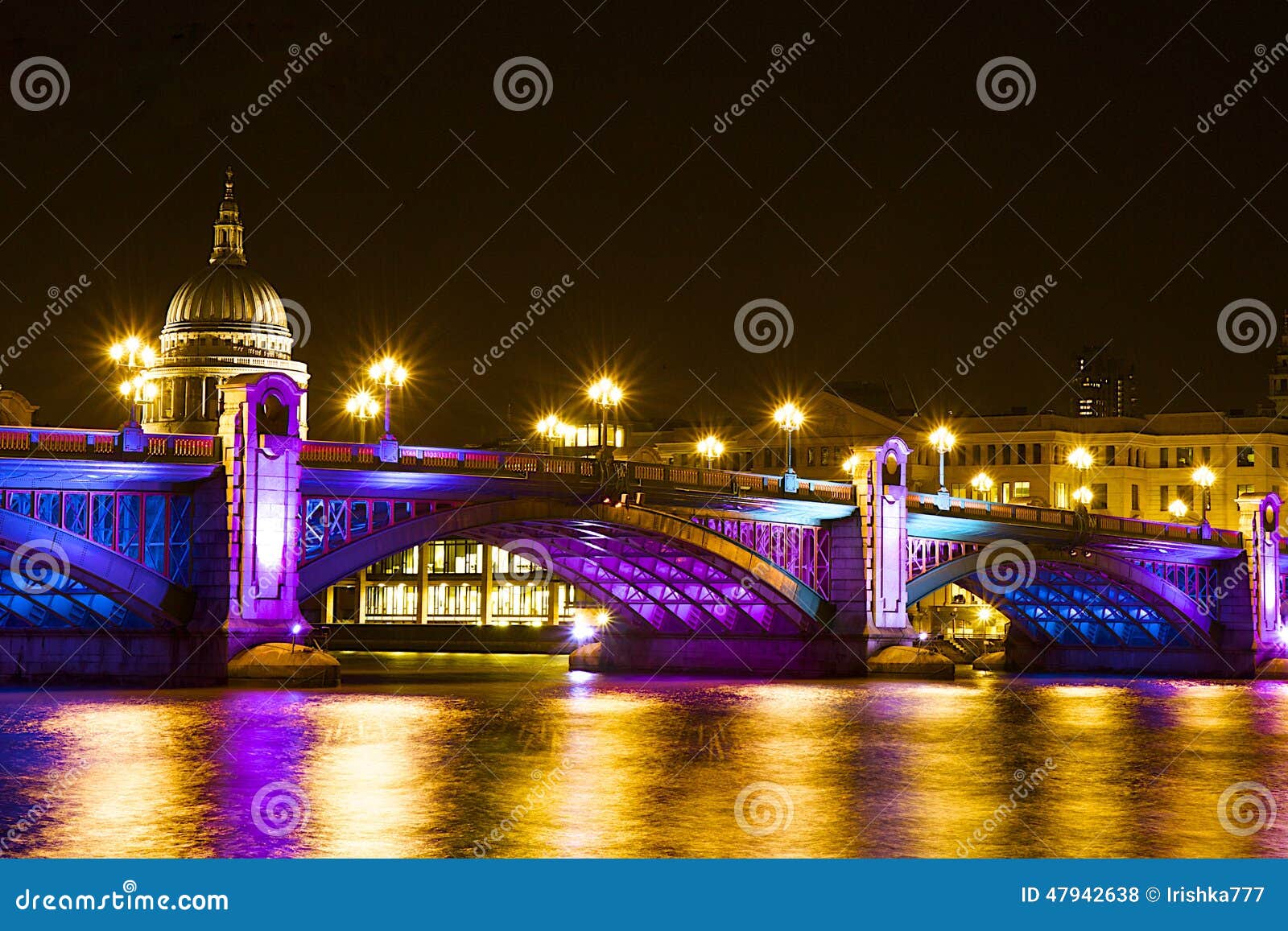 southwark bridge at christmas, london
