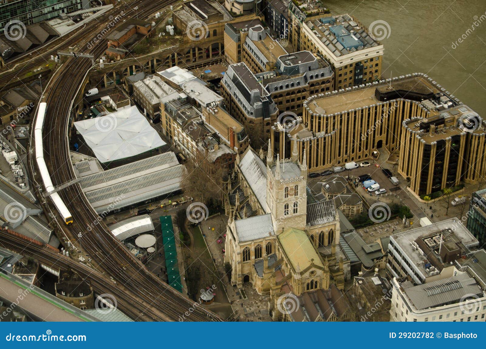 southwark cathedral from above