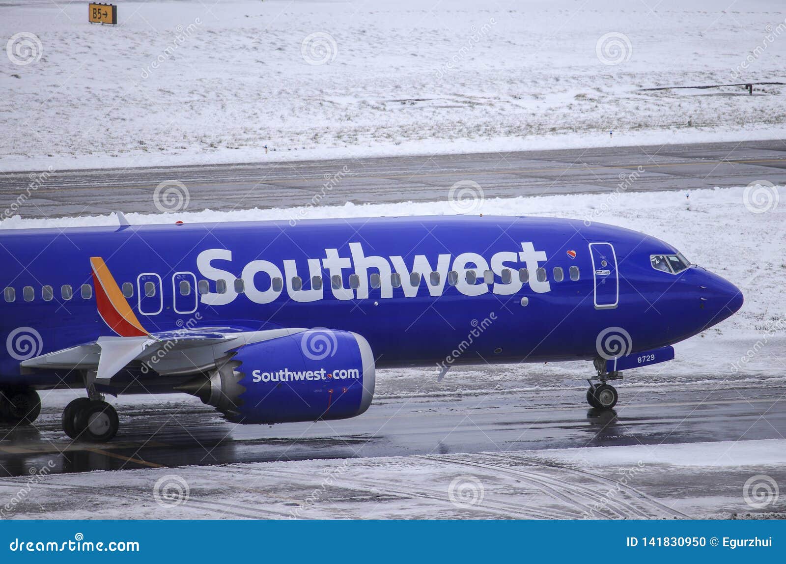 A Southwest Airlines Boeing 737 Max 8 Taxiing To The Gate