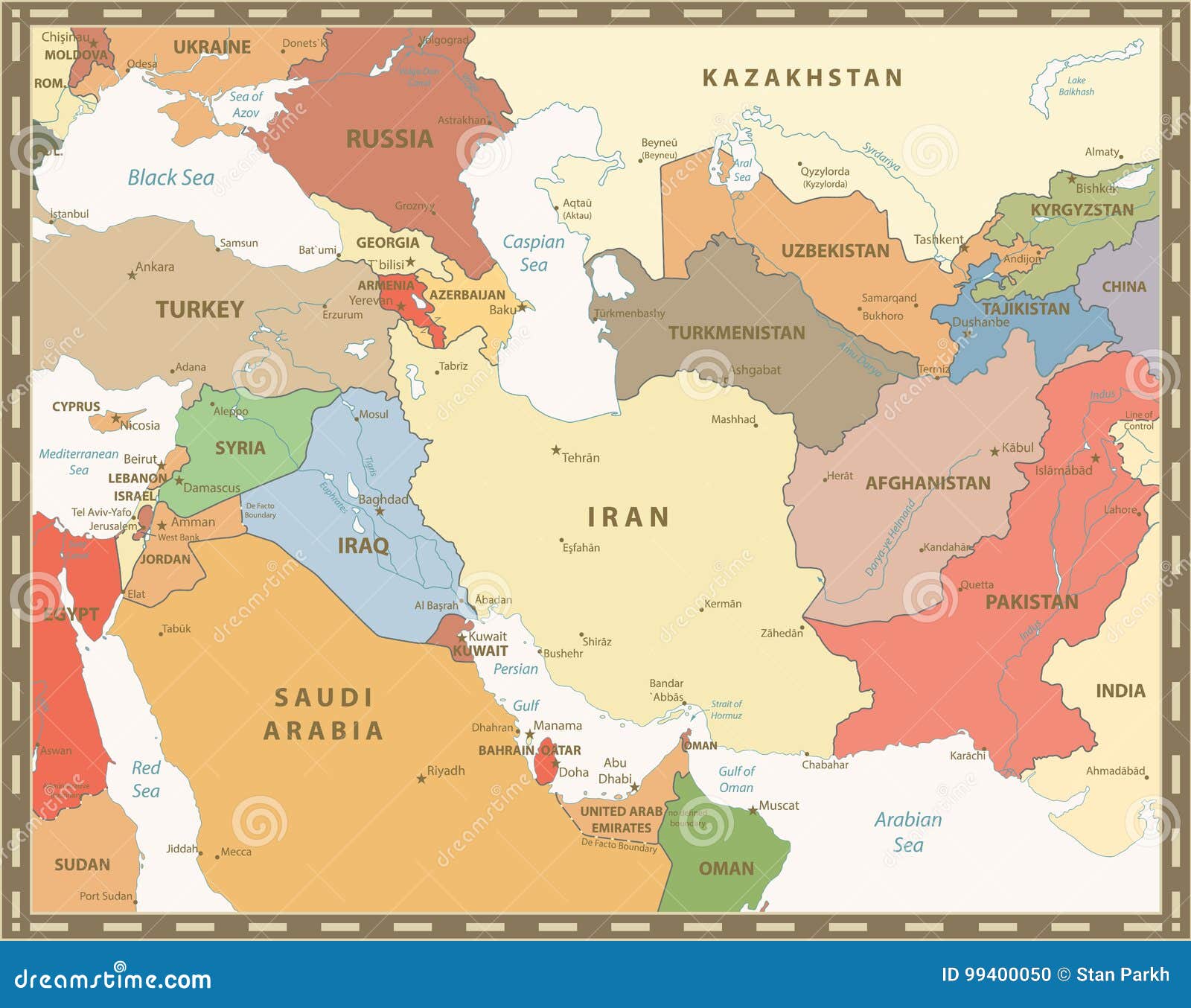 physical map of southwest asia mountains