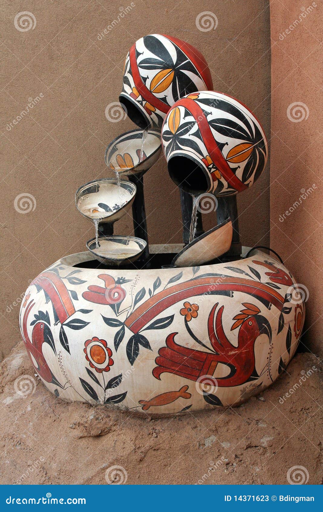 southwestern pottery fountain