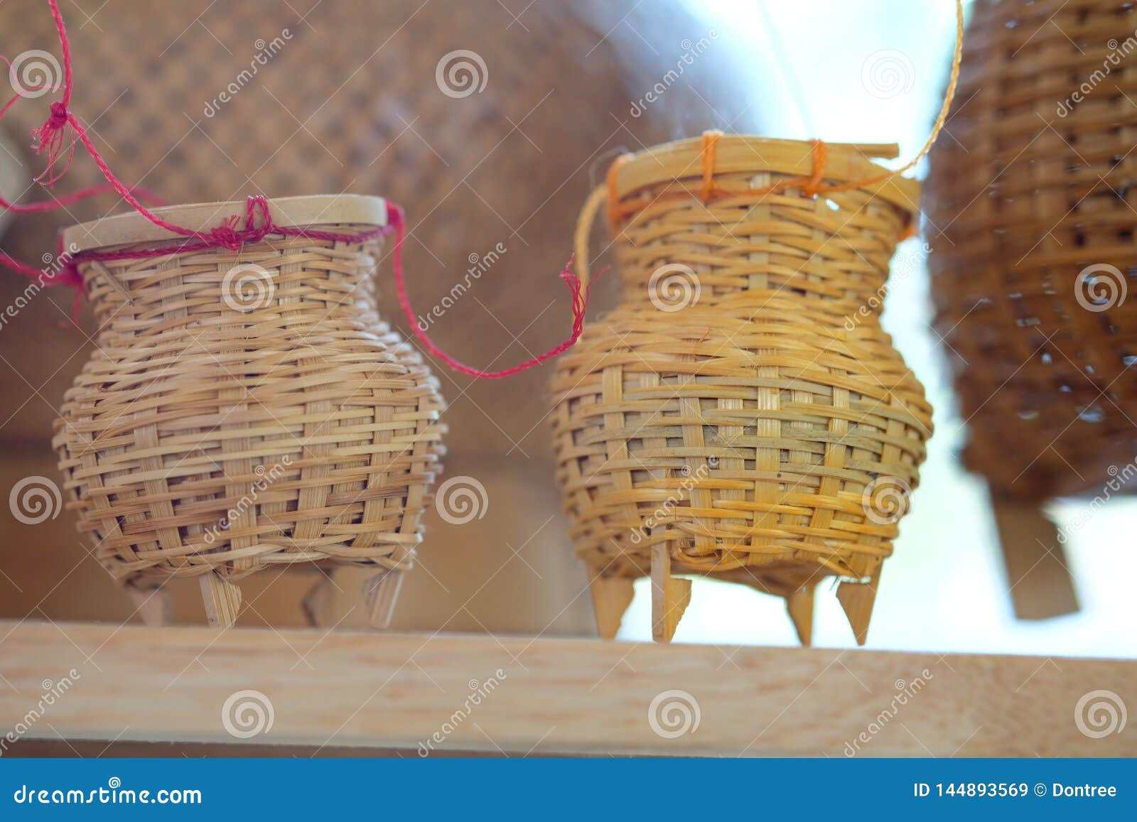 Souvenir Bamboo Container for Caught Fish a Fish Trap Stock Image