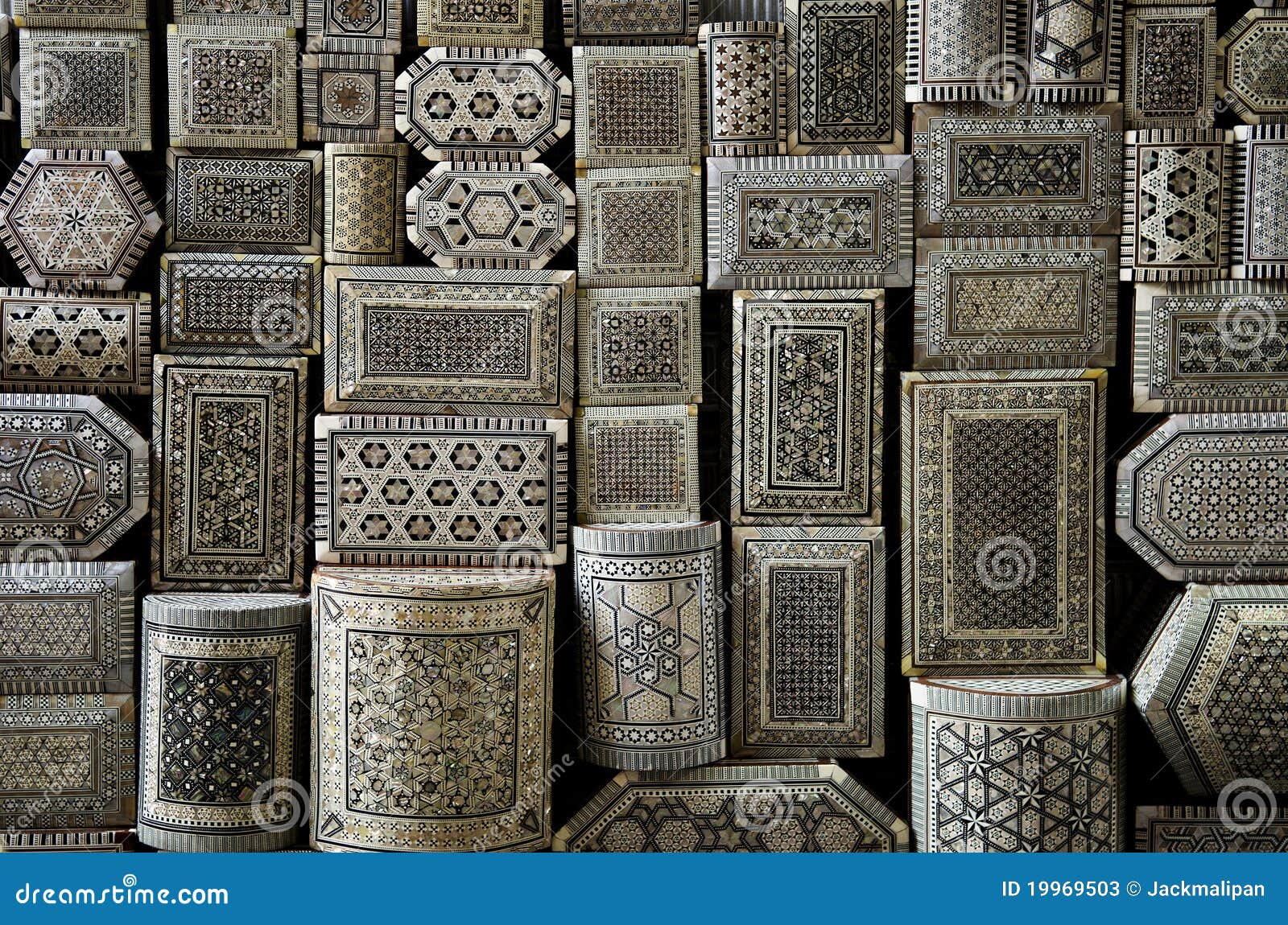 Souvenir Boxes In Cairo Egypt Souk Market Stock Image Image of