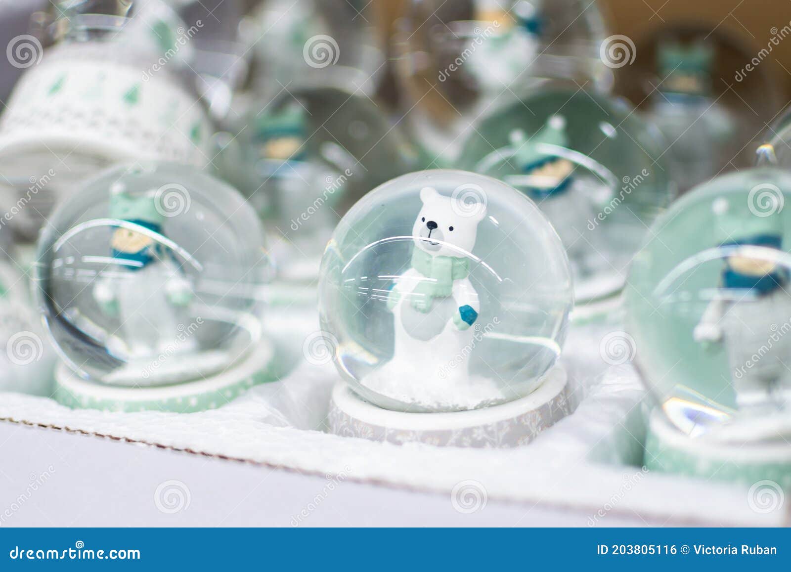 Souvenir Snow Globe with White Bear Stock Photo Image of christmas