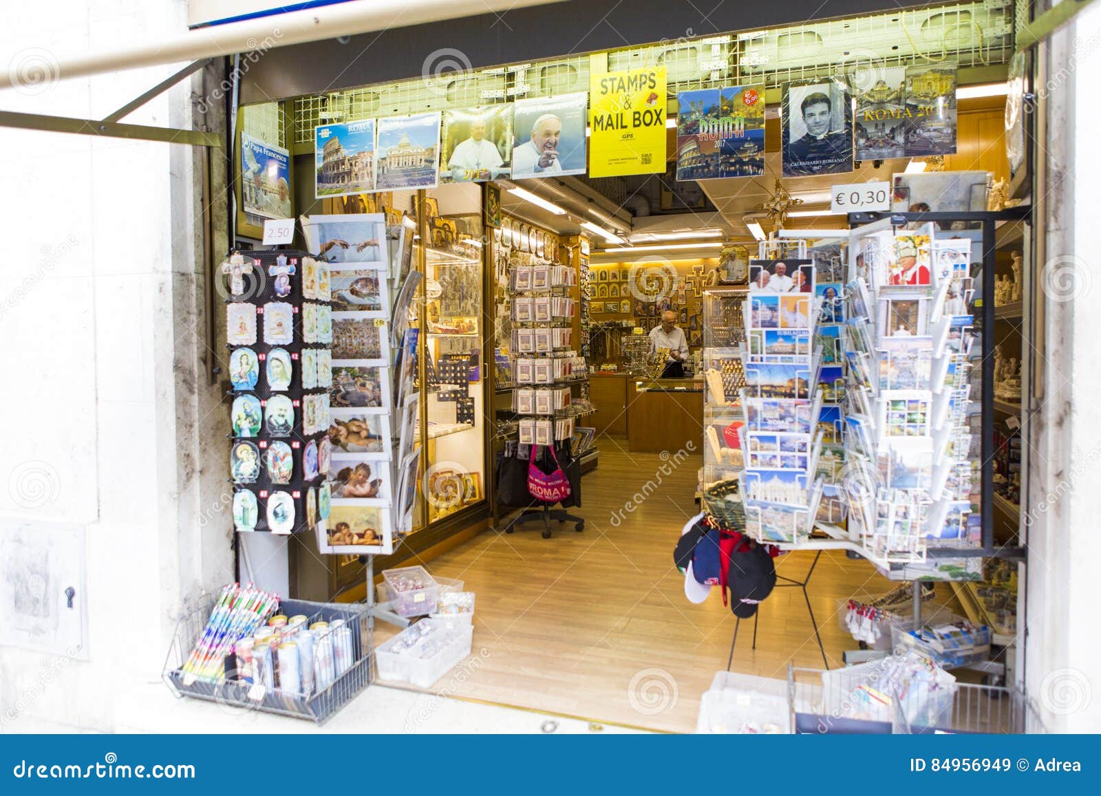 Souvenir Stall at the Gates of Vatican City Editorial Stock Image