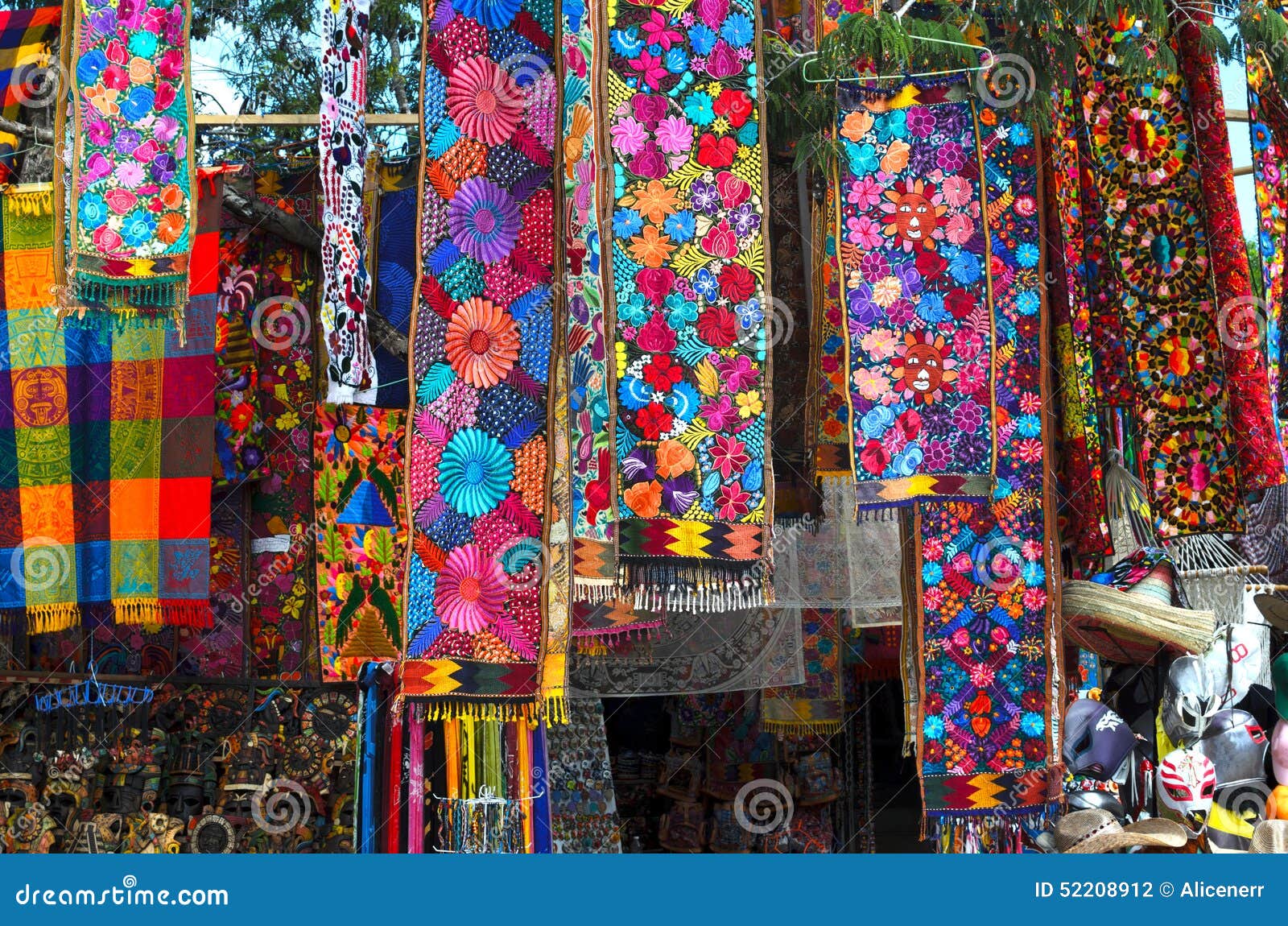 Souvenir Store with Traditional Mexican Handmade Craft Stock Photo