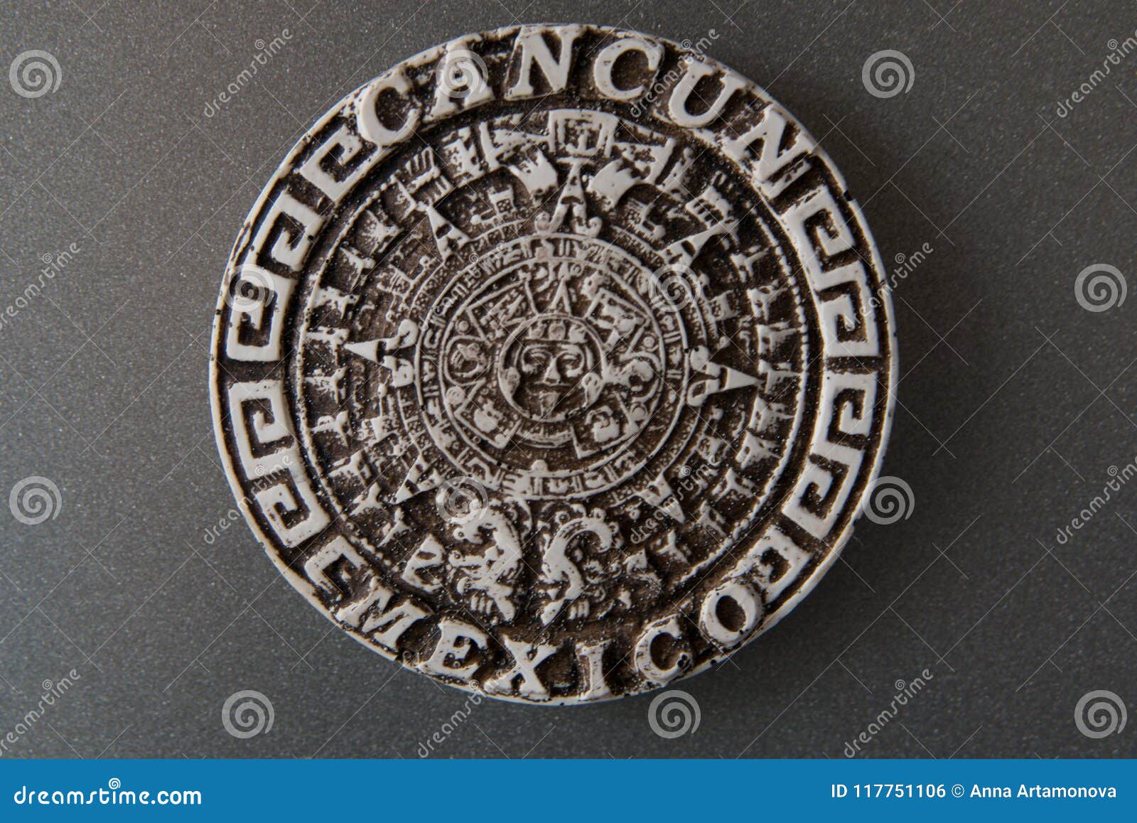 Souvenir for from Mexico. Round Magnet from Stock Photo - Image of ornate, handicraft: