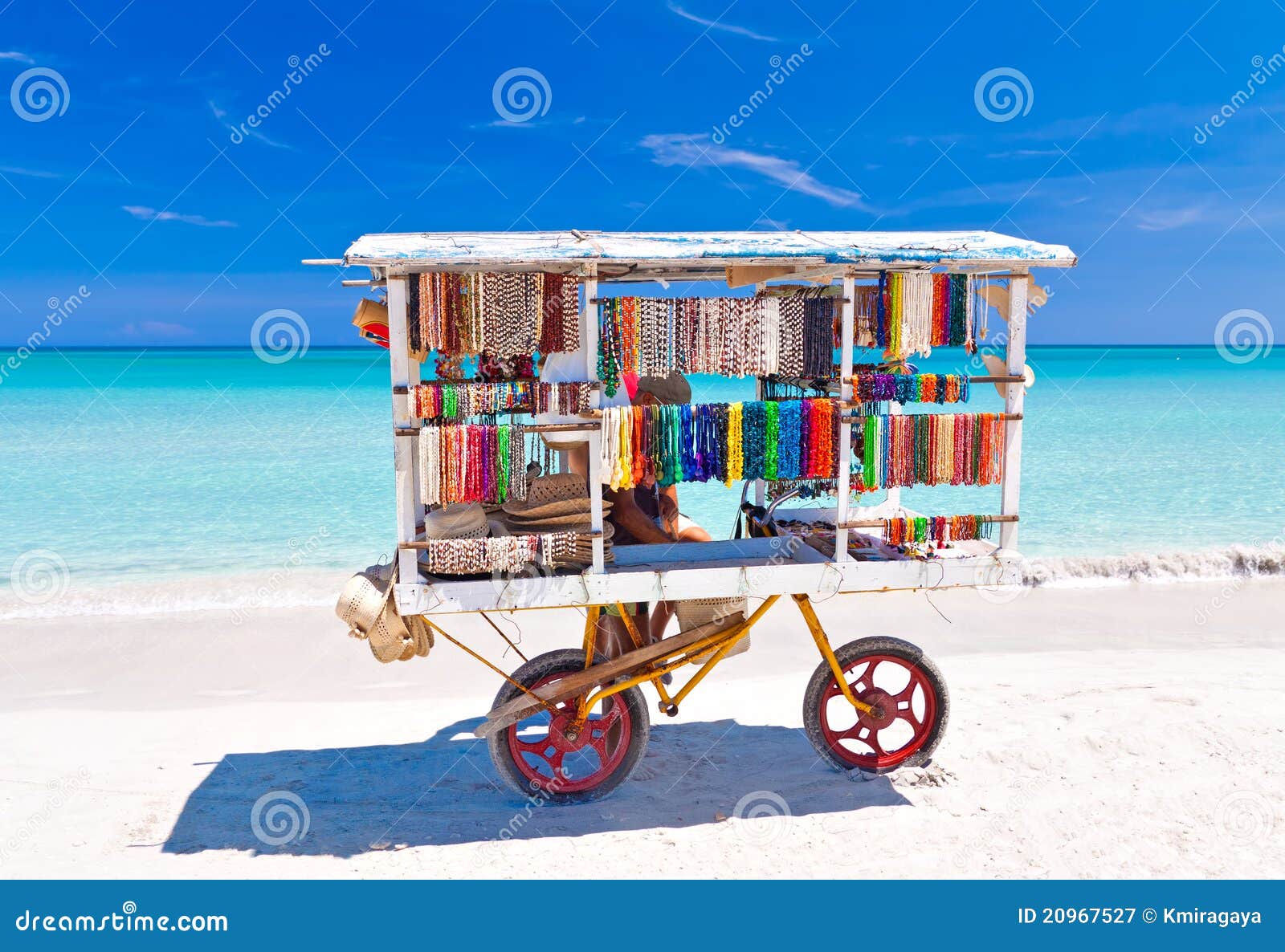 souvenirs cart at varadero beach in cuba