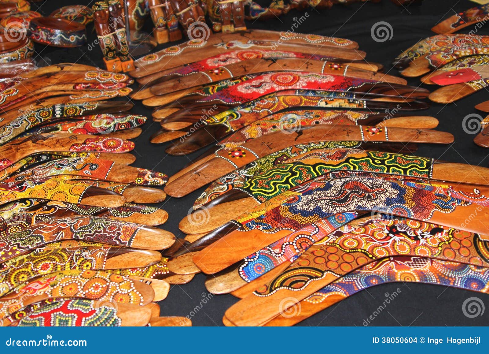 collage of boomerangs at queen victoria market, melbourne,australia