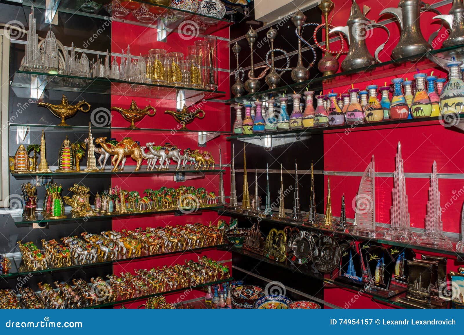 Souvenirs on Shelves in the Store in Dubai Stock Image Image of souvenirs, depot 74954157