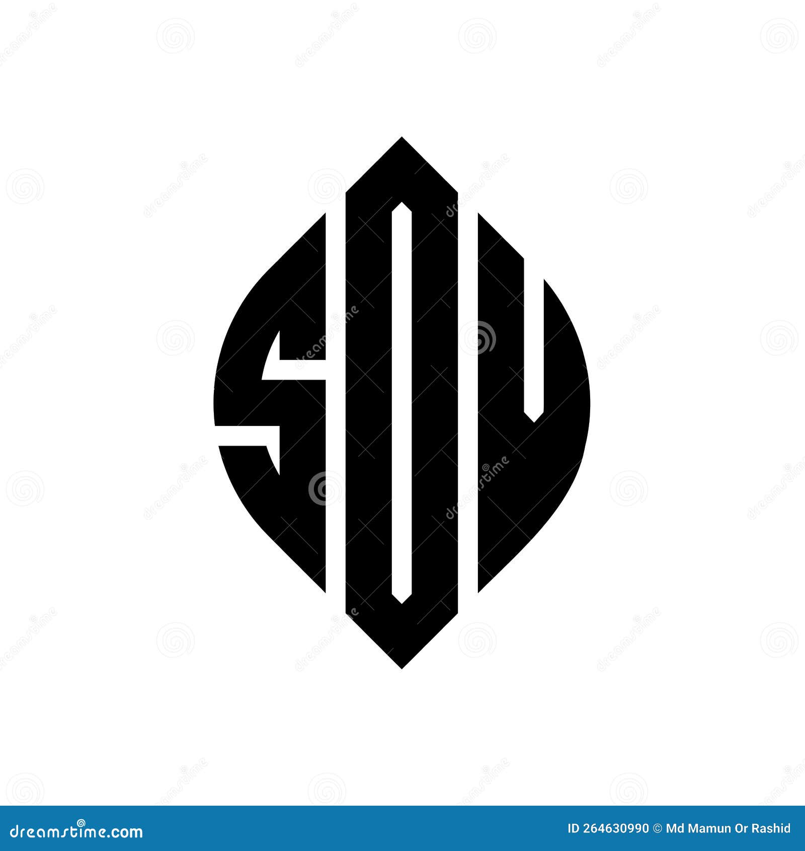 sov circle letter logo  with circle and ellipse . sov ellipse letters with typographic style. the three initials form a