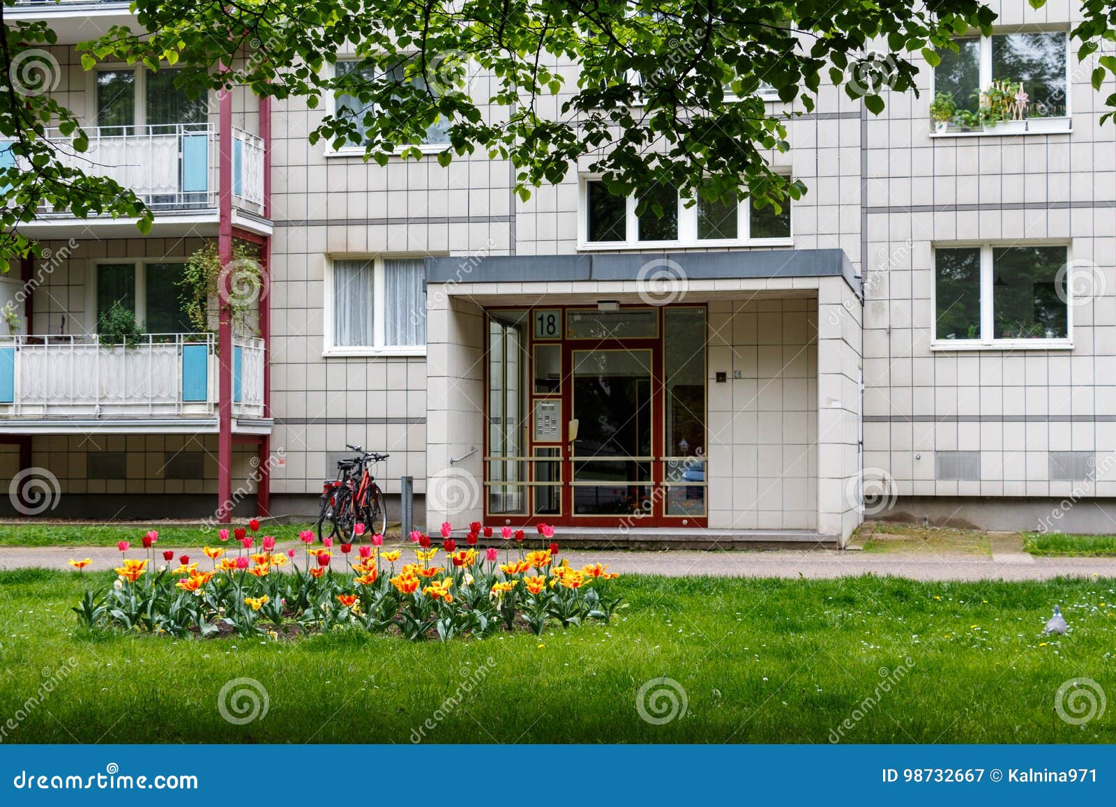 Soviet Architecture in East Berlin Apartment Bulding from Cold W Stock