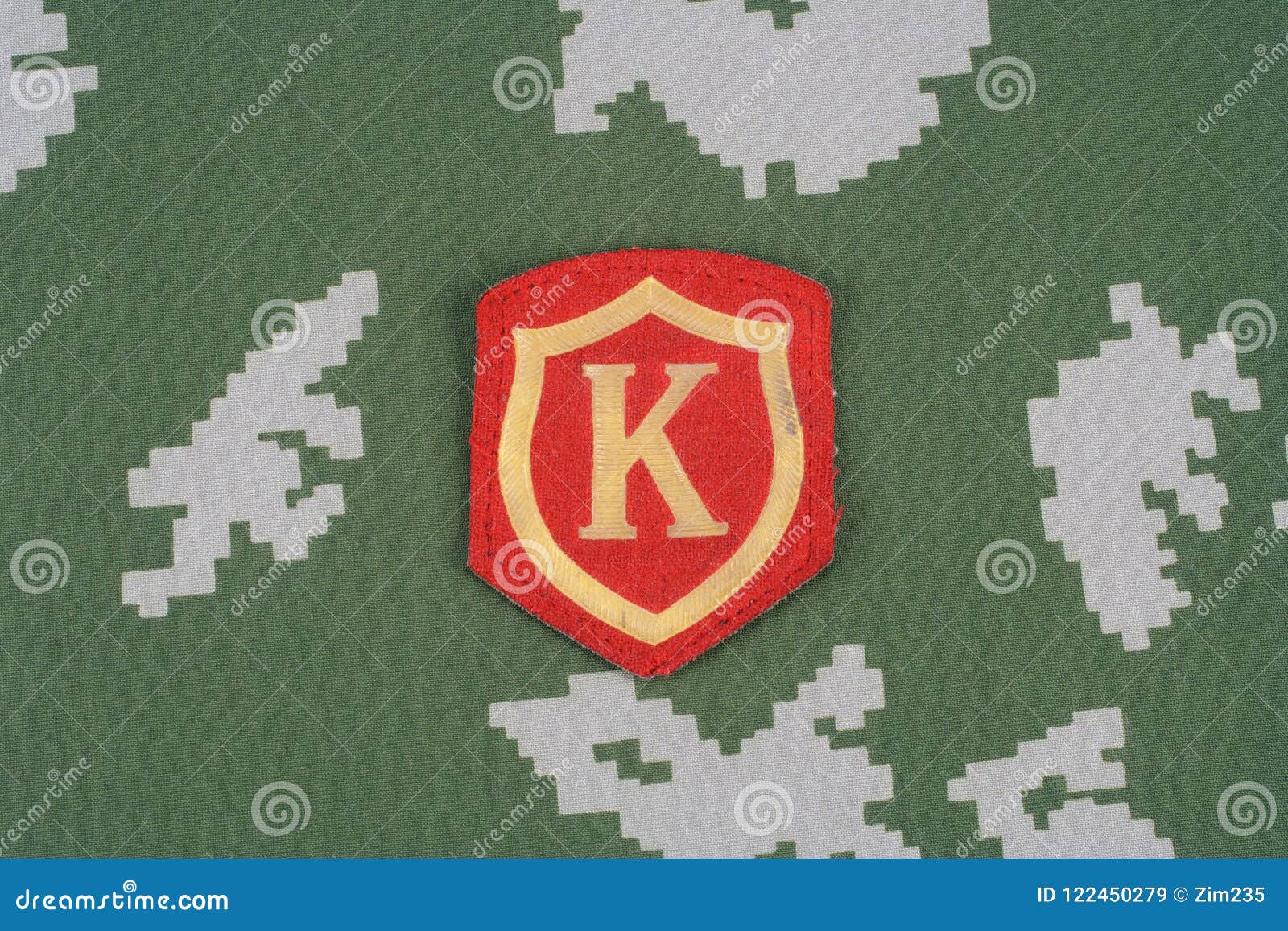 soviet army commandant shoulder patch on camouflage uniform