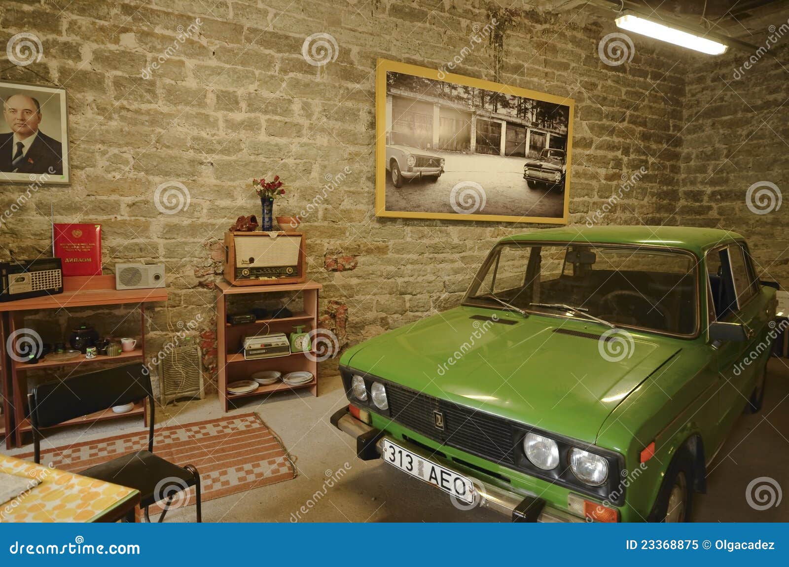 Aug 8th, 2011. Old Lada car showcased in Soviet Life Exhibit in Tallinn, Estonia