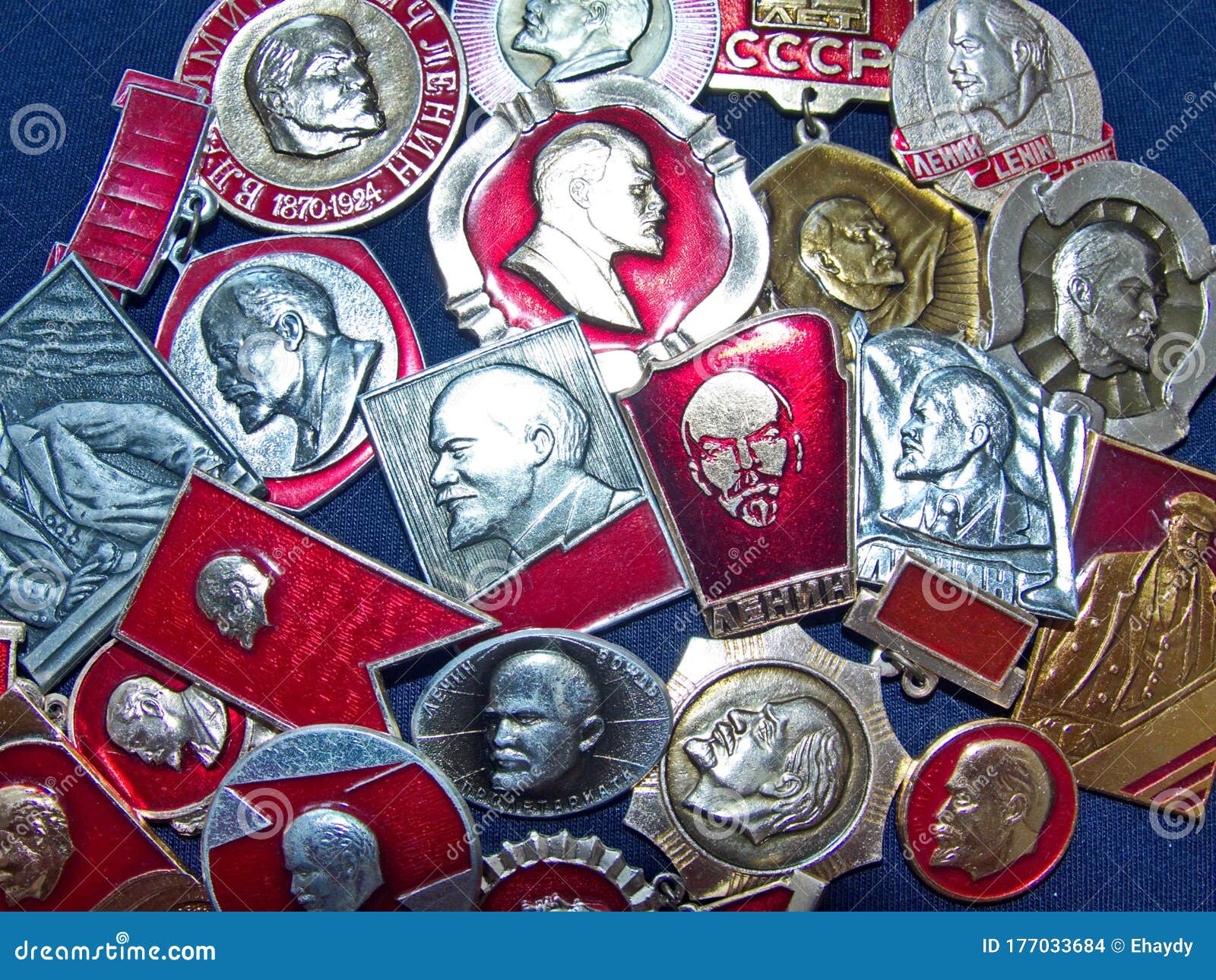 Soviet Metal Badges with Depicting Vladimir Ilyich Lenin Ulyanov, 1870 ...