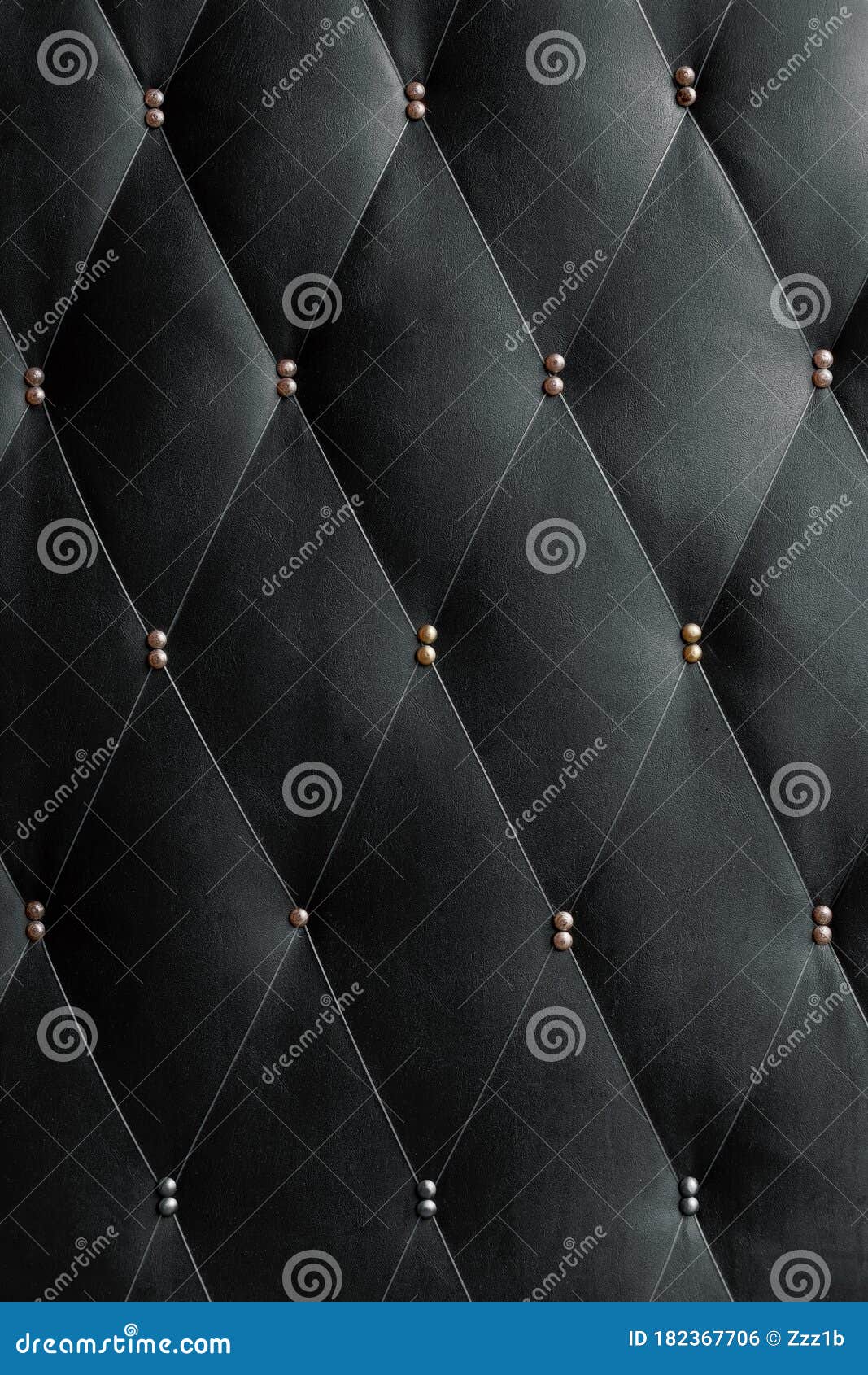 soviet soft black dermantine front door with a banner of fishing line and nails - full frame background and texture