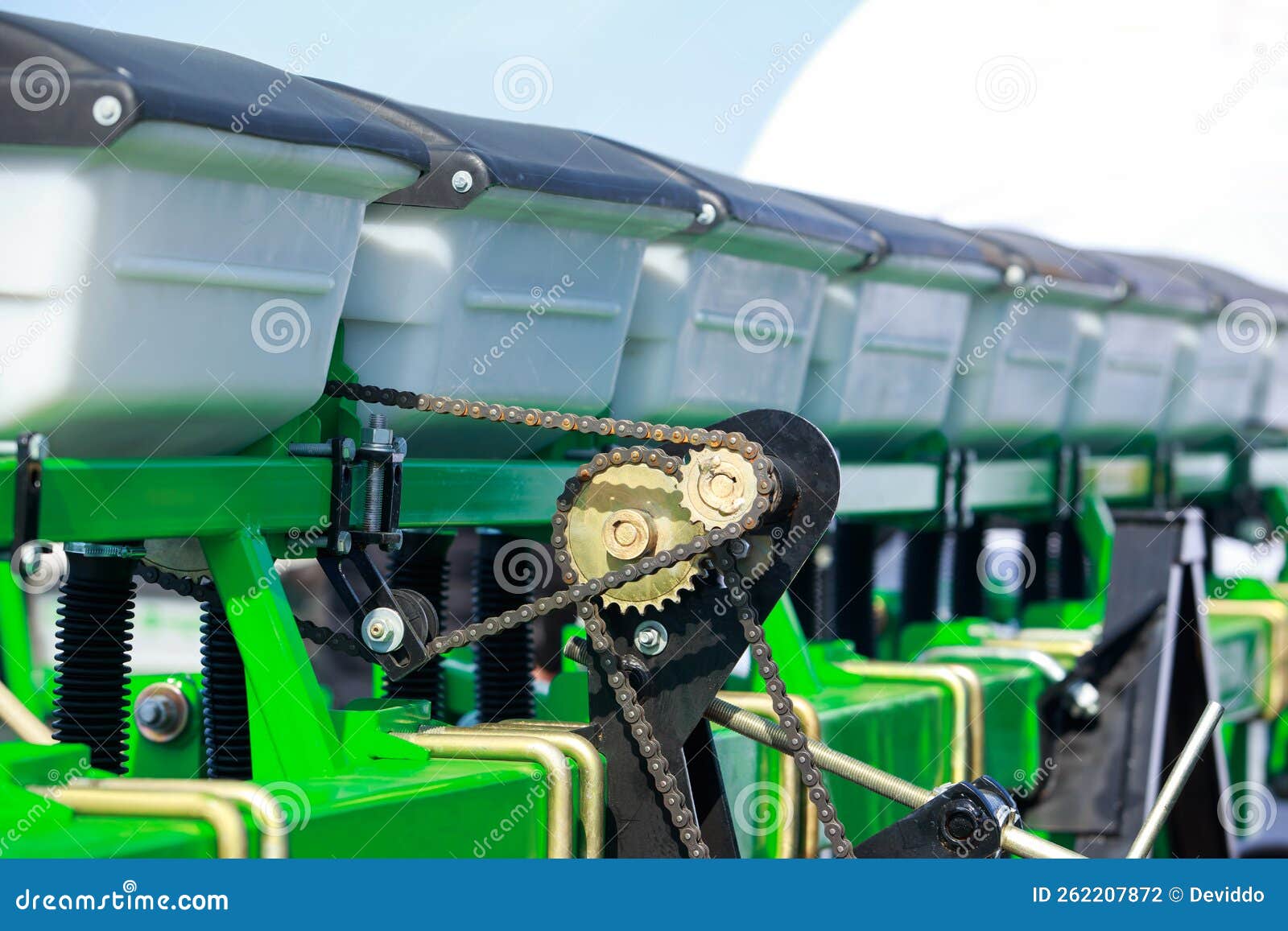 Sowing machine gears stock photo. Image of machinery 262207872