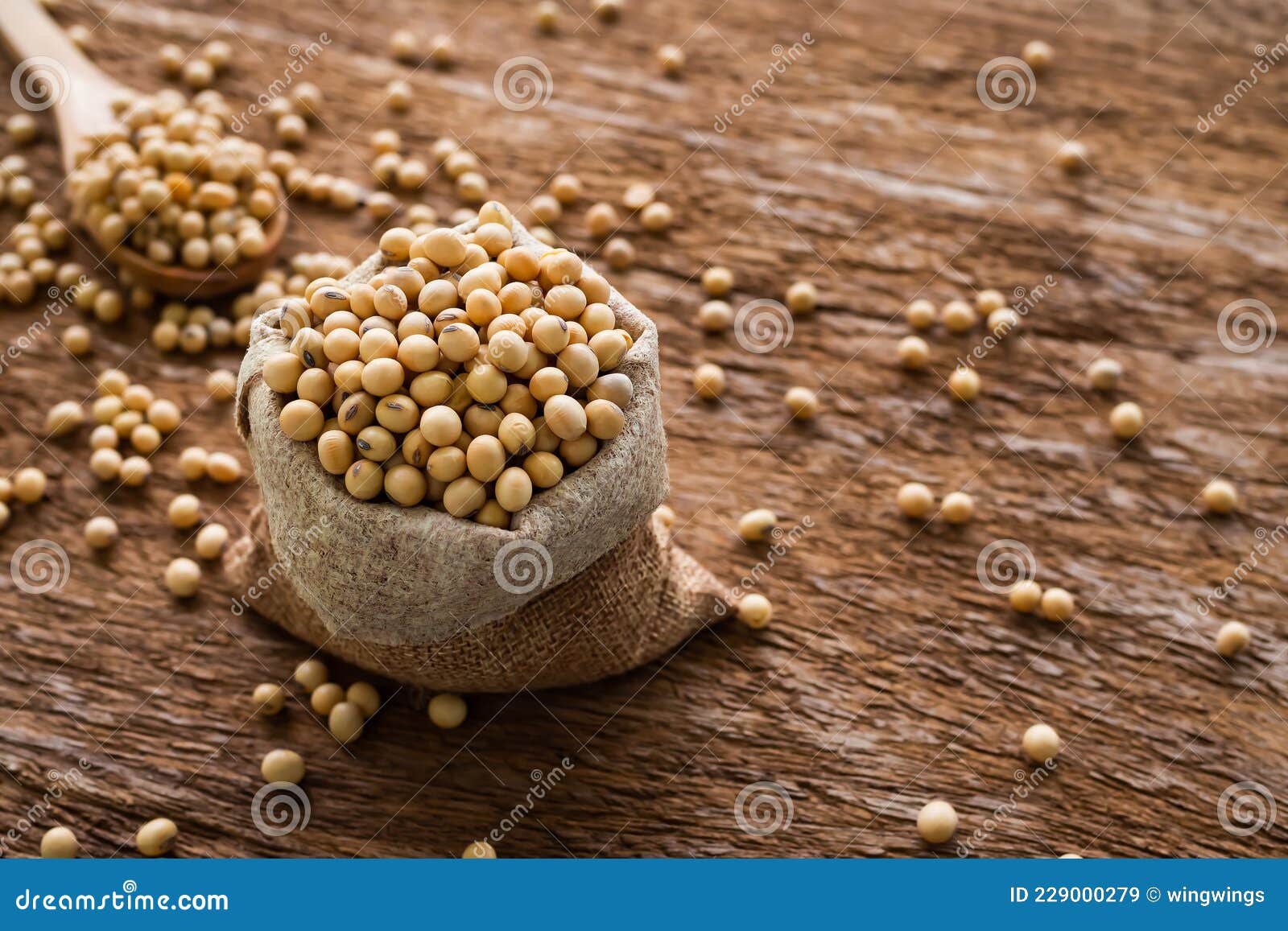 Premium Photo | Soy beans in sack bag isolated on white background